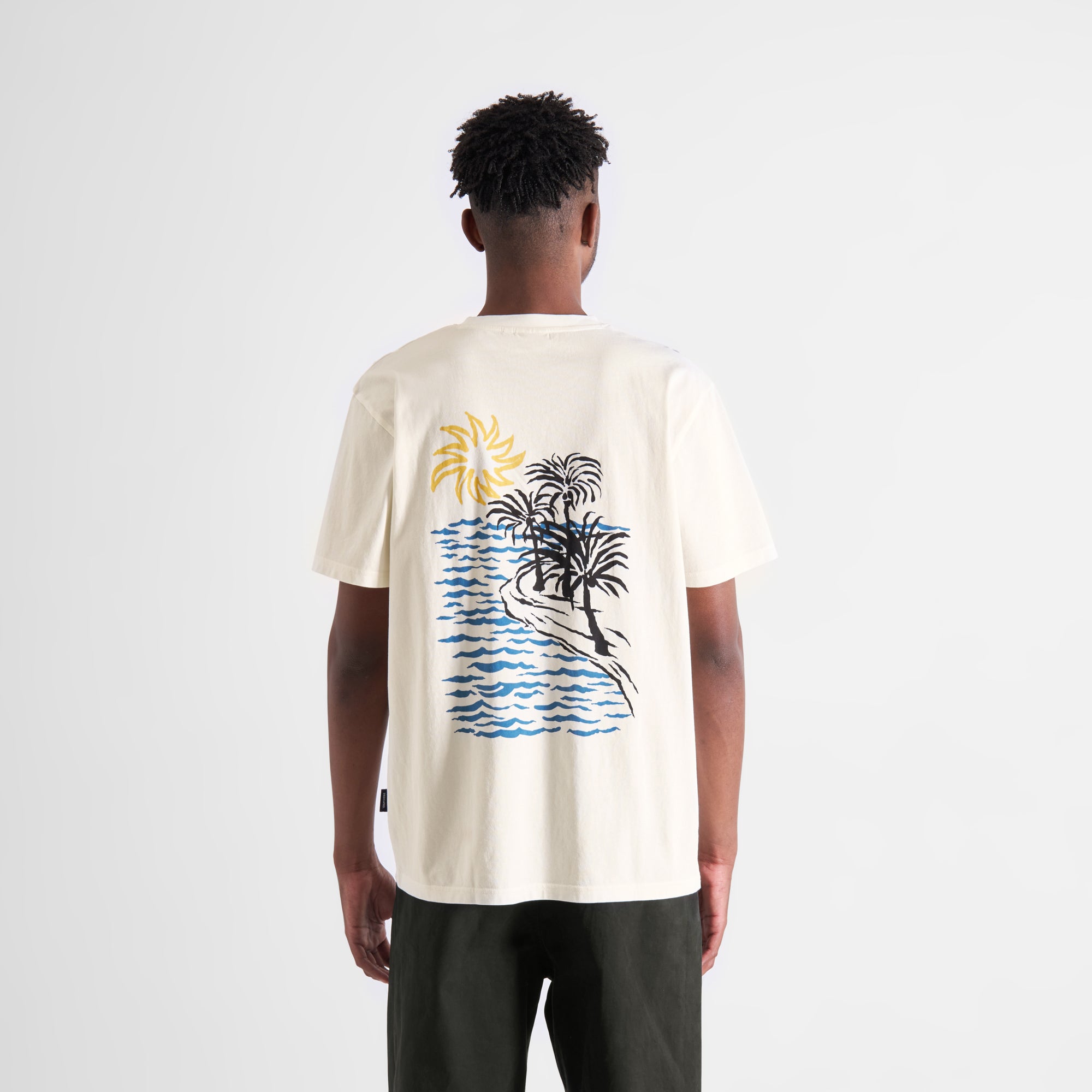 T-shirt Stockholm Sun and Sea 100 % coton biologique blanc cassé