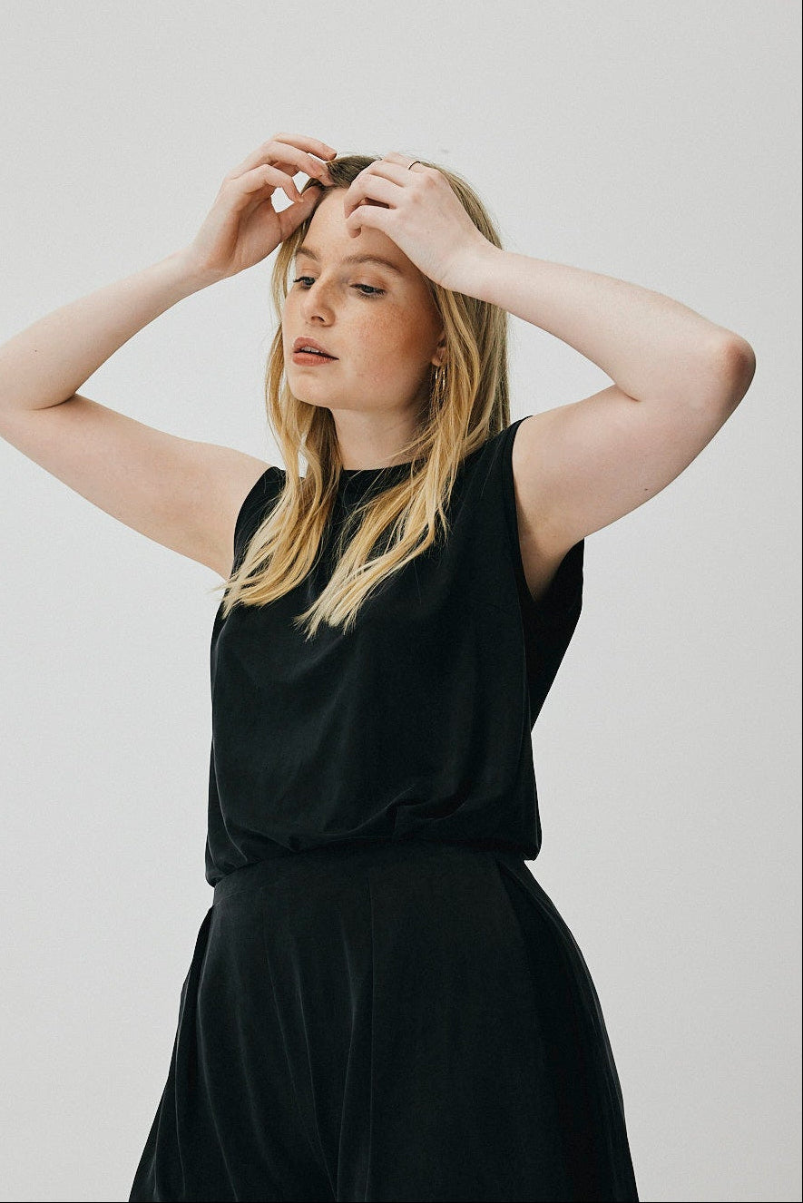 Black cupro top by MOYA KALA