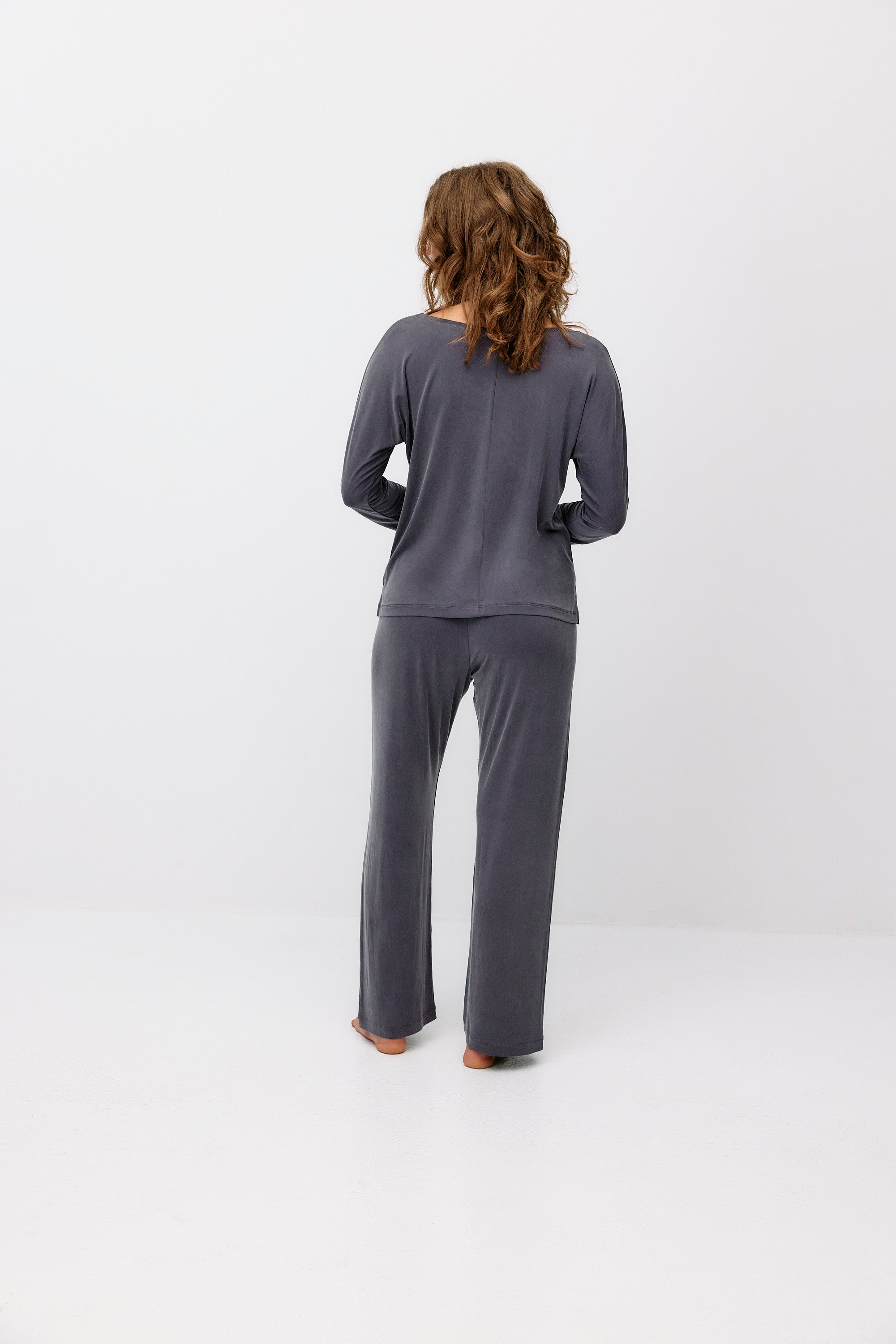 Top uni Cupro - gris violet de Moya Kala