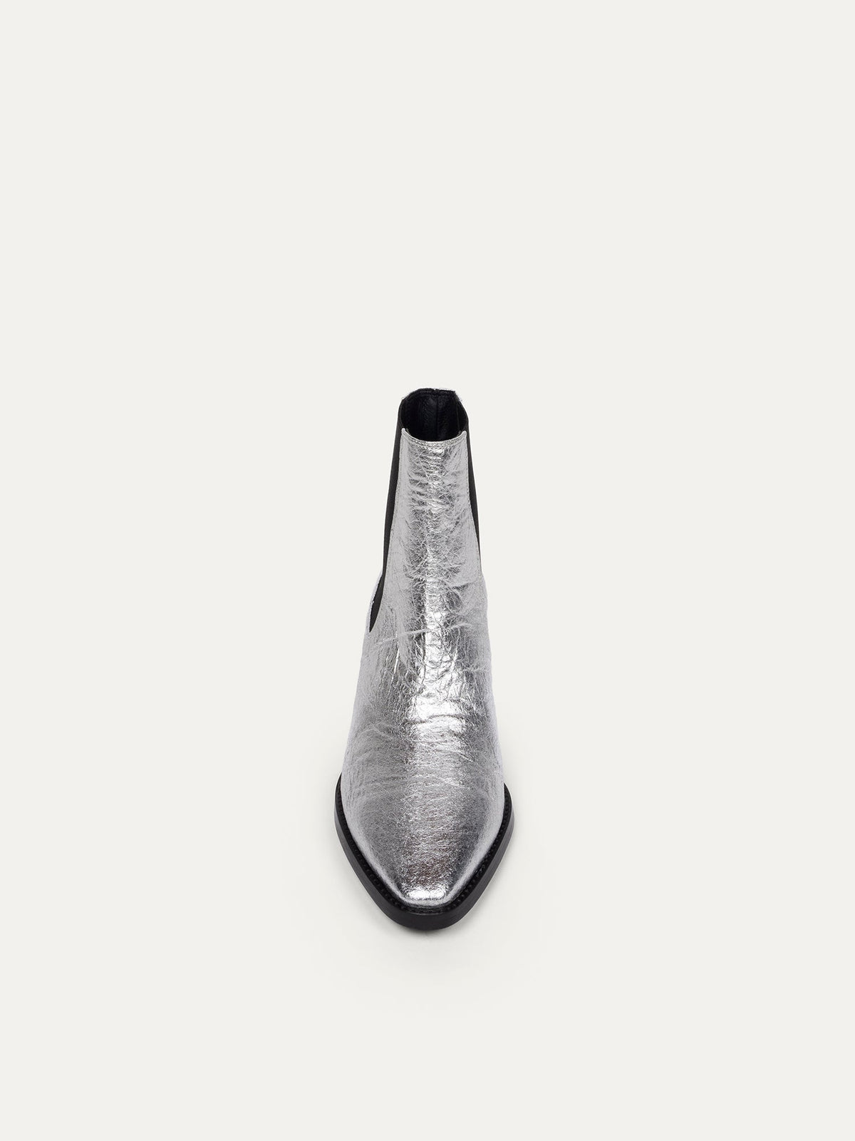 Bikkou 3PM Friday Rocks silver pinatex ankle boots front view