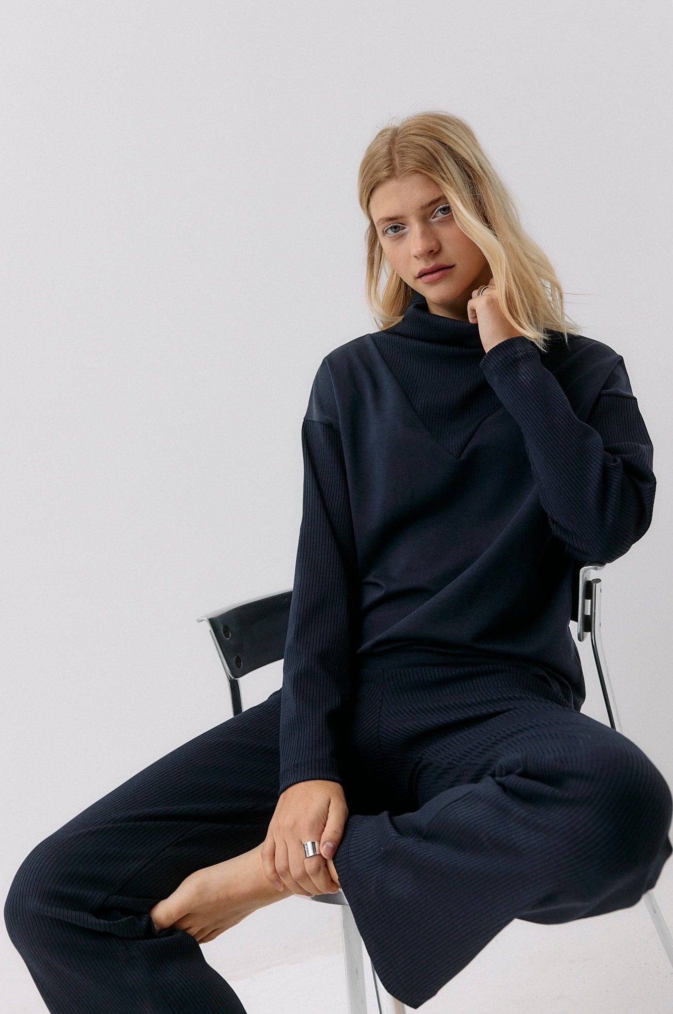 Formal Rib Pants - blue note von Moya Kala