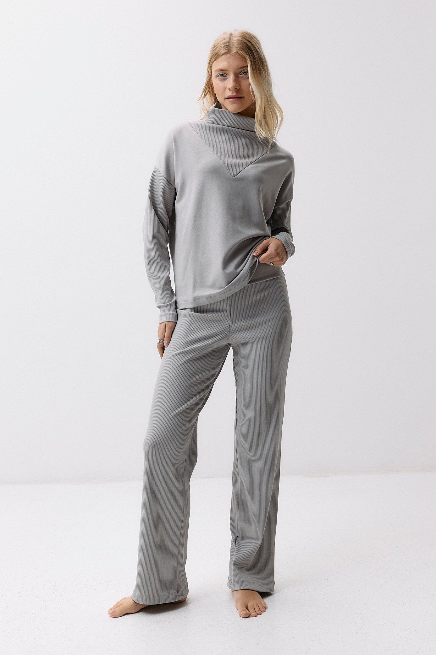 Formal Rib Pants - opal grey von Moya Kala