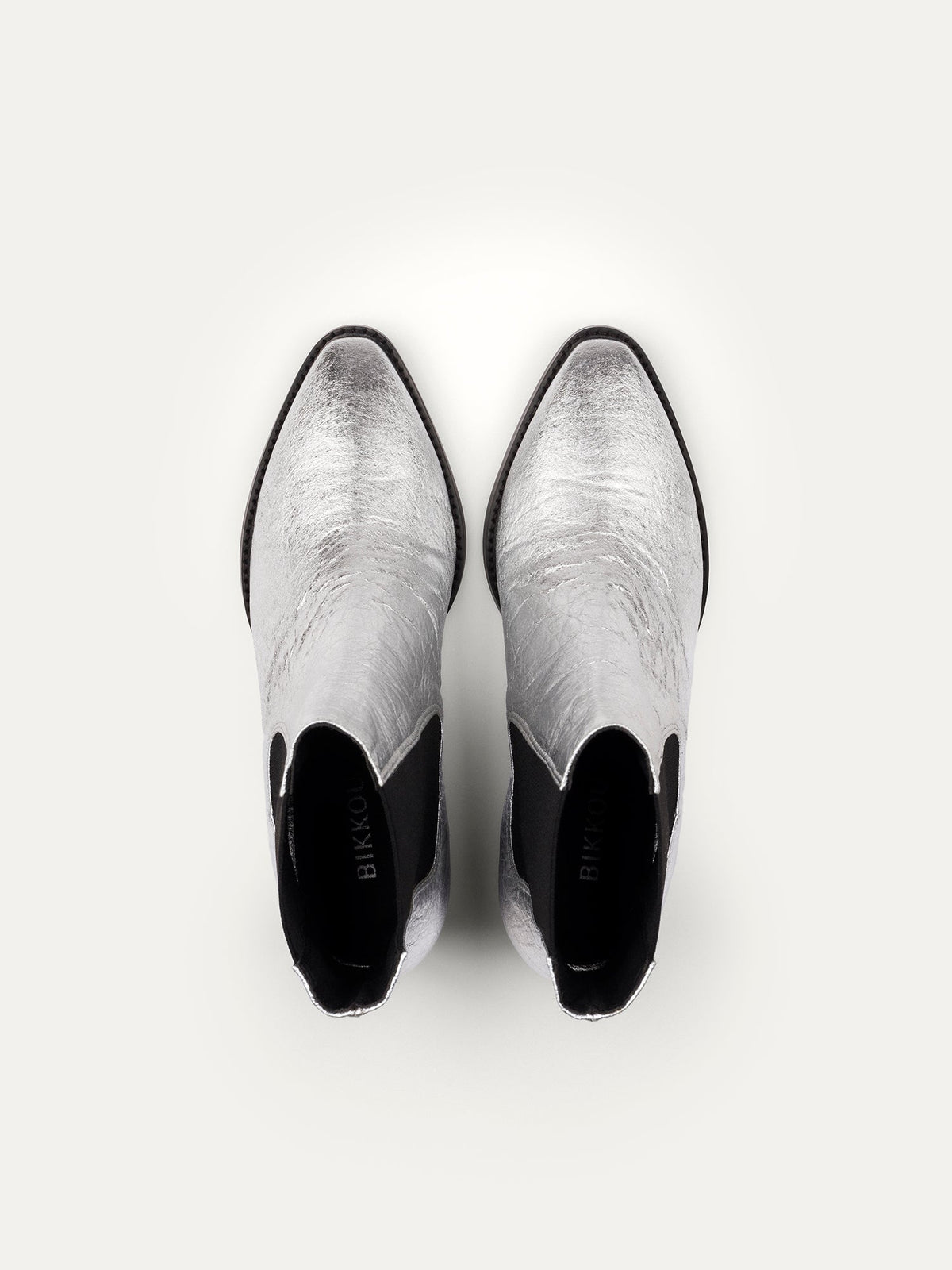 Bikkou 3PM Friday Rocks silver pinatex ankle boots top view