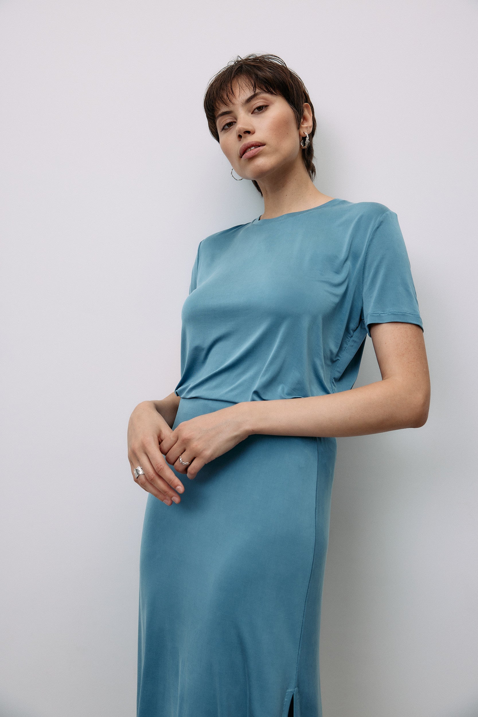 Cupro Short Sleeve - blue heaven - von Moya Kala