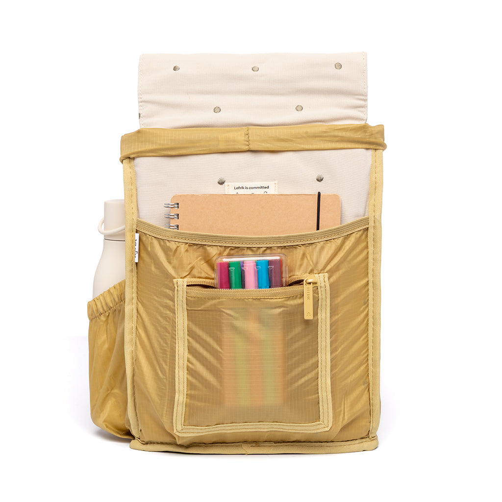 Beiger Rucksack Scout Mini aus recycelten PET-Flaschen von Lefrik