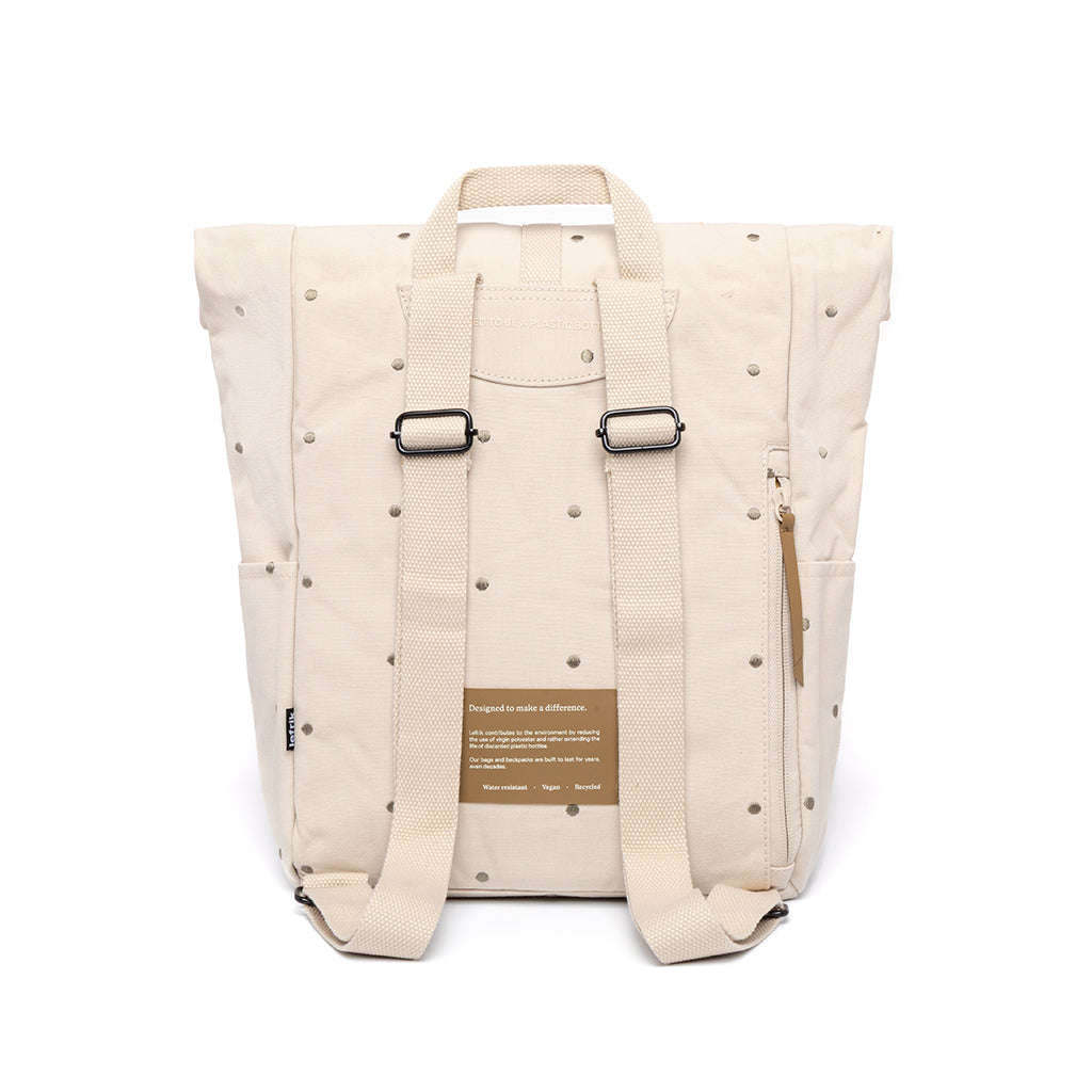 Beiger Rucksack Roll Mini Arles aus recycelten PET-Flaschen von Lefrik
