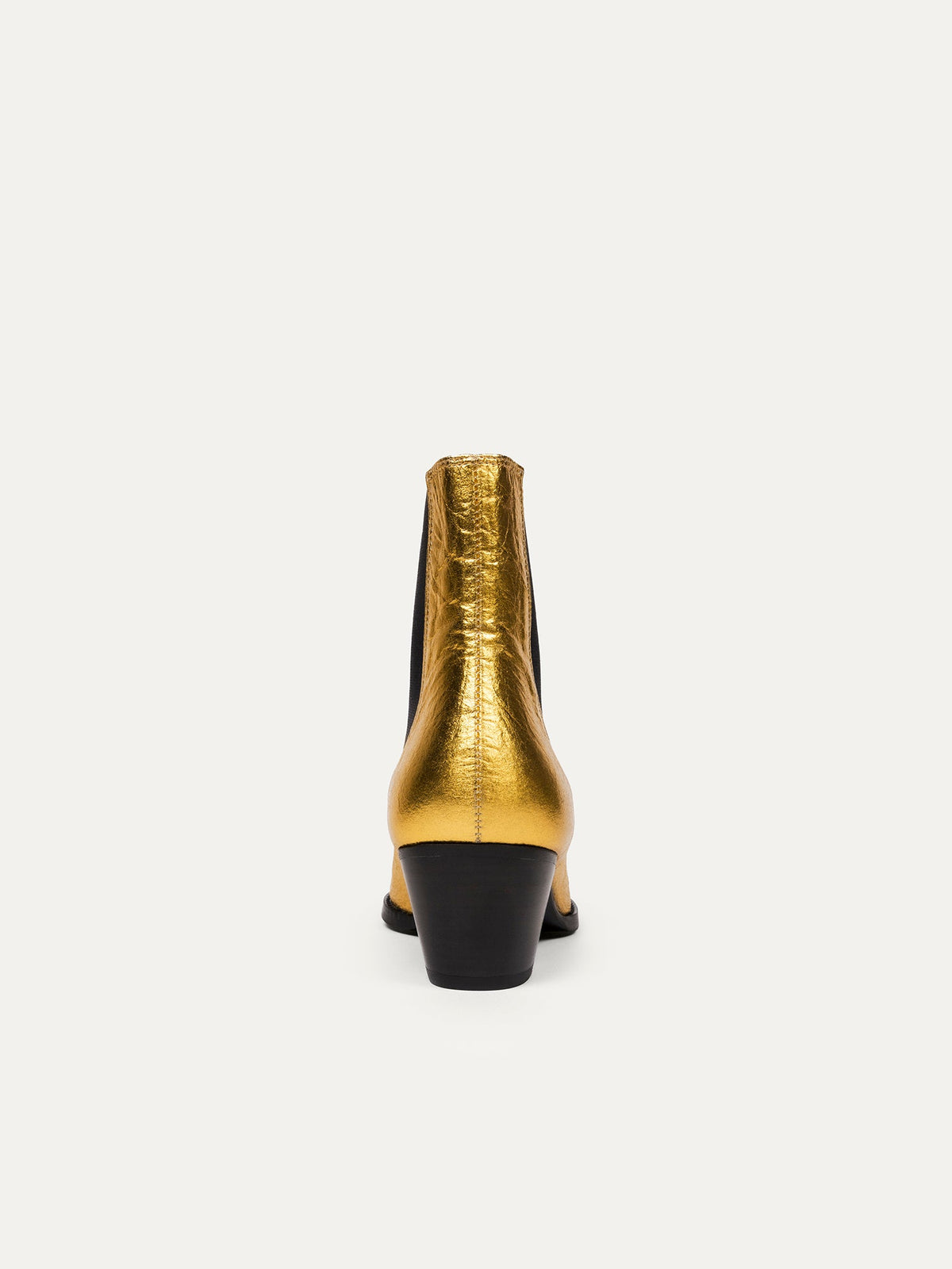 Bikkou 3PM Friday Rocks gold pinatex ankle boots back view