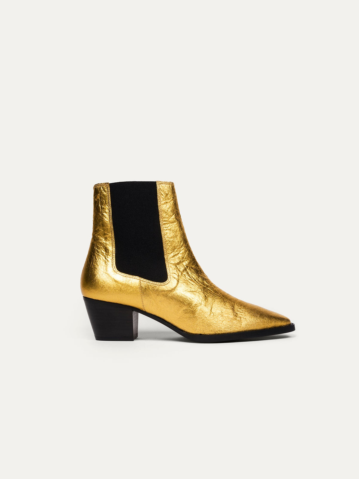 Bikkou 3PM Friday Rocks gold pinatex ankle boots