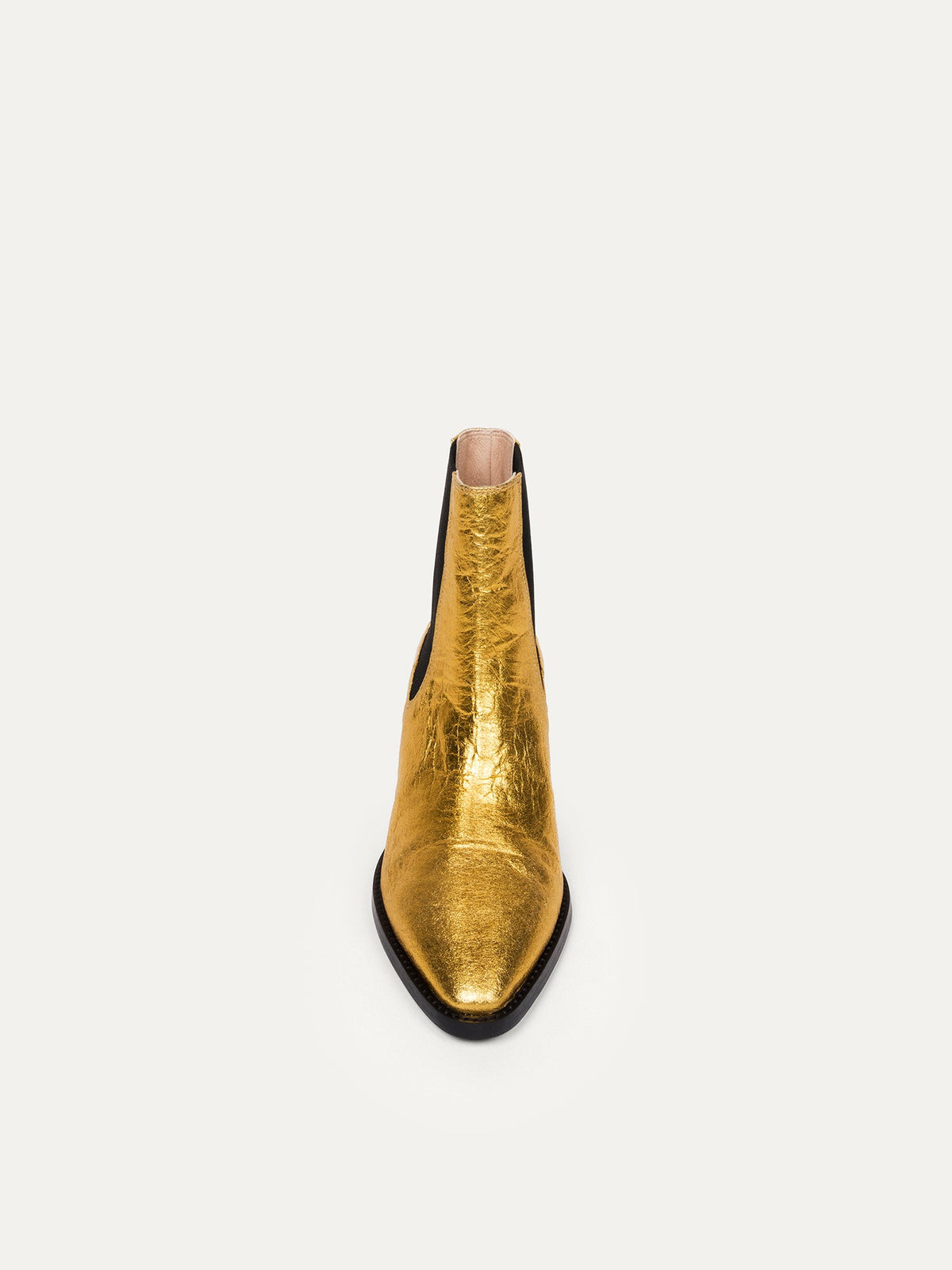 Bikkou 3PM Friday Rocks gold pinatex ankle boots front view