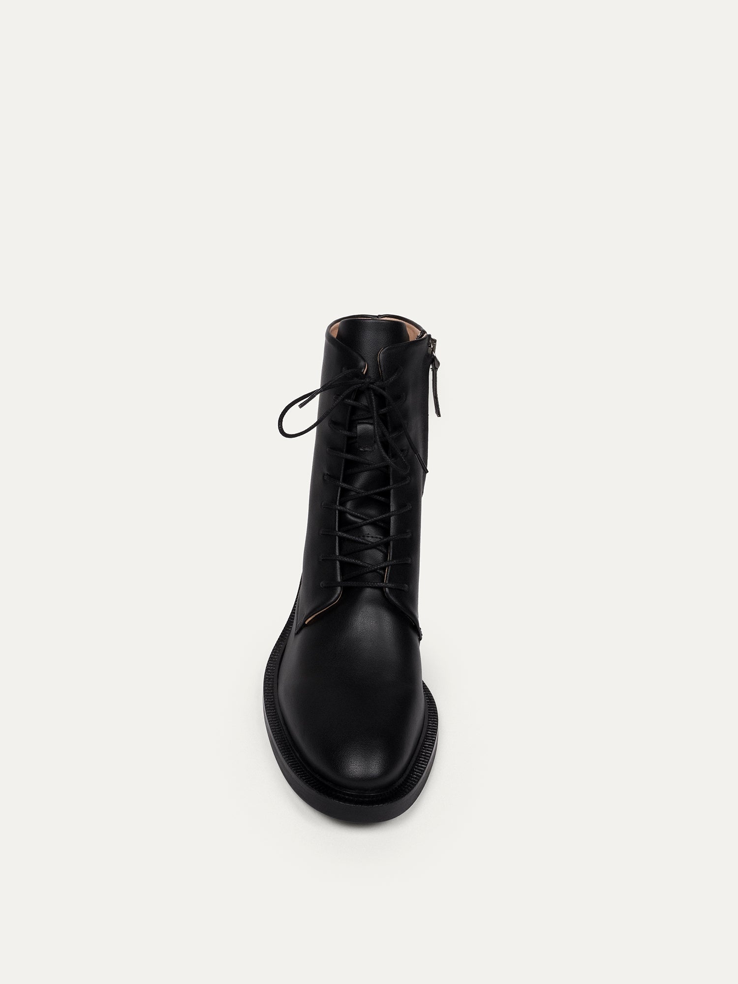 Black lace-up ankle boots 2 pm Walk the city made from recycled PET by Bikkou