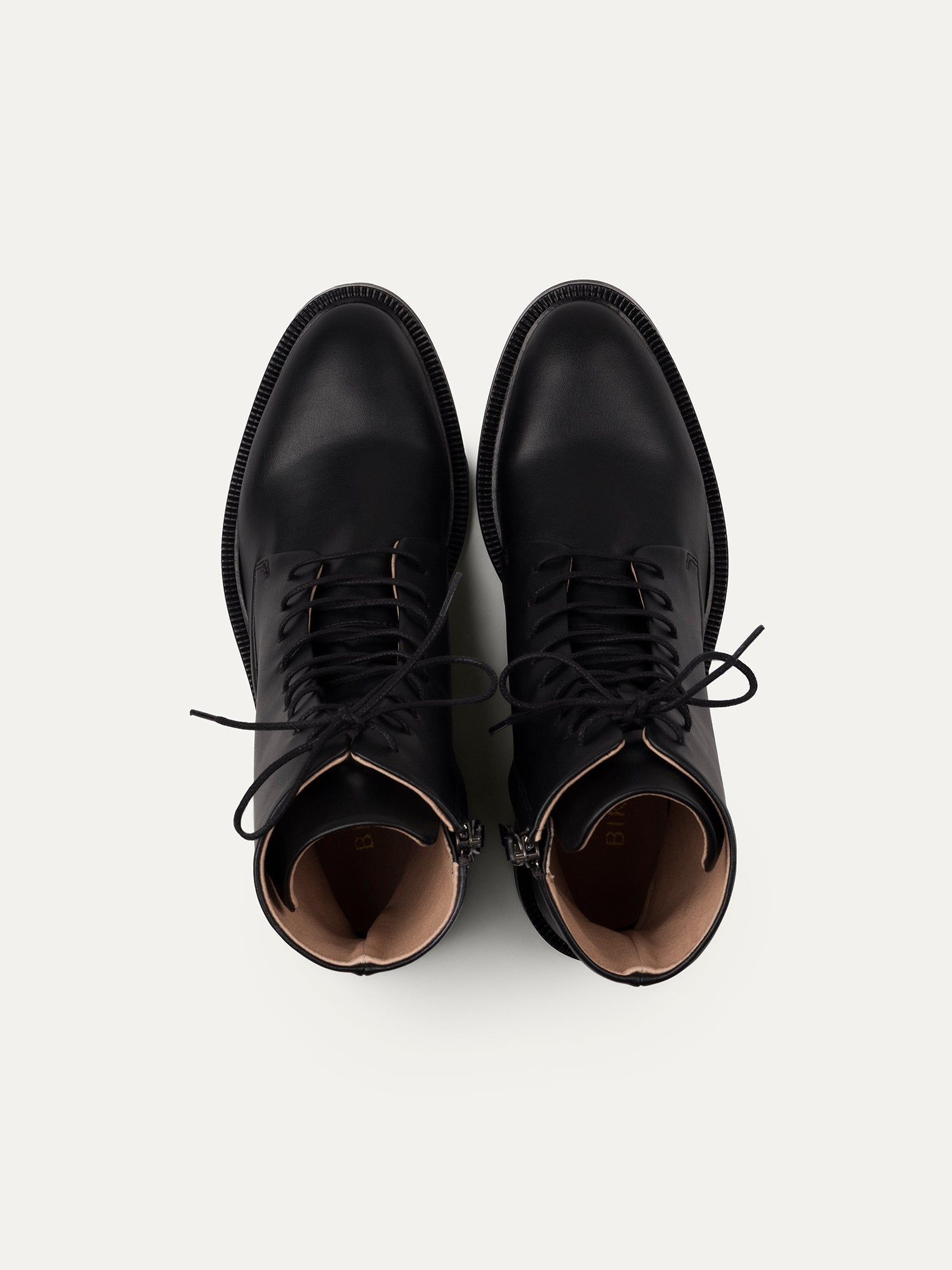 Black lace-up ankle boots 2 pm Walk the city made from recycled PET by Bikkou