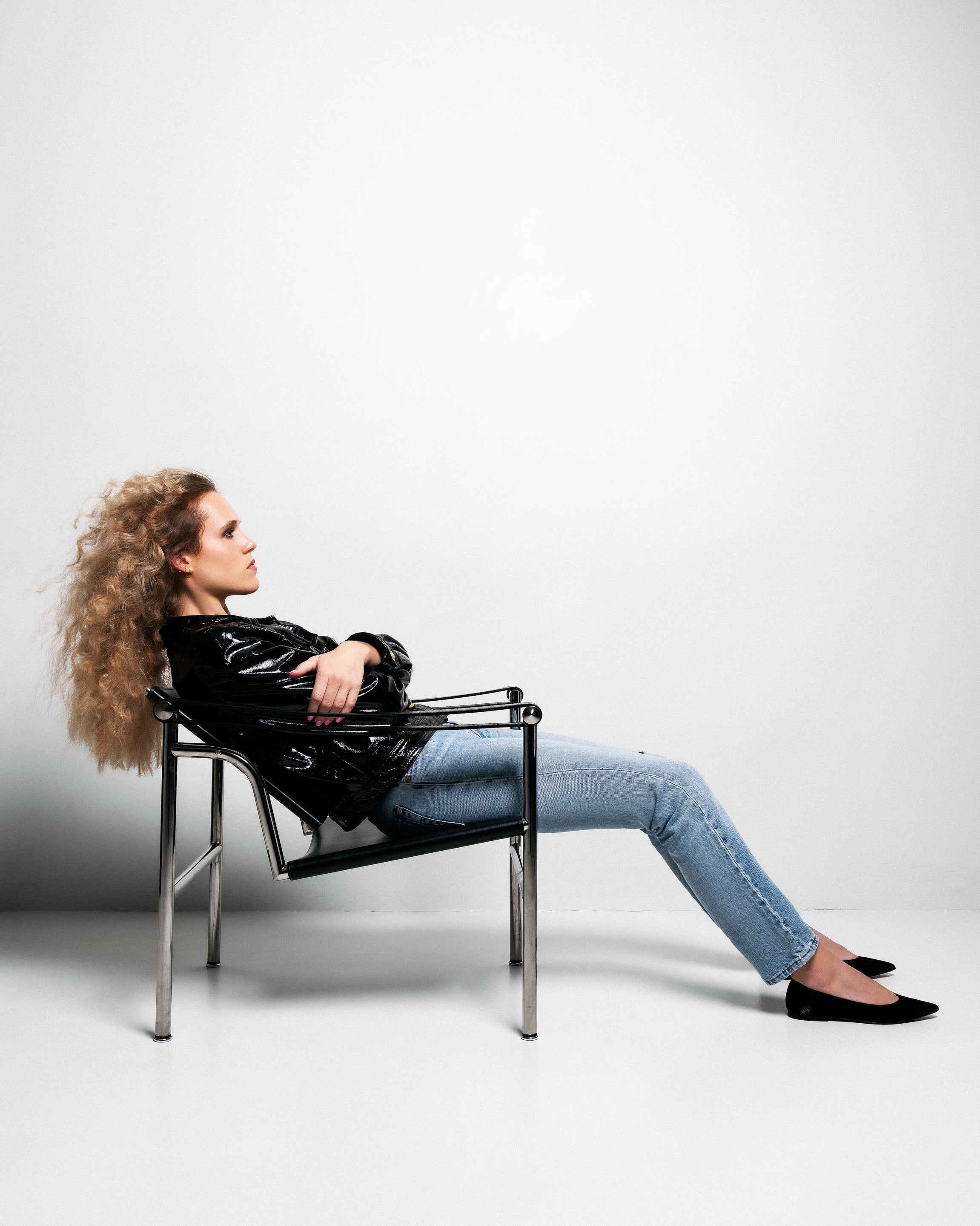 Light gold ballerina flats 10:30 am Running between offices made from recycled polyester by Bikkou