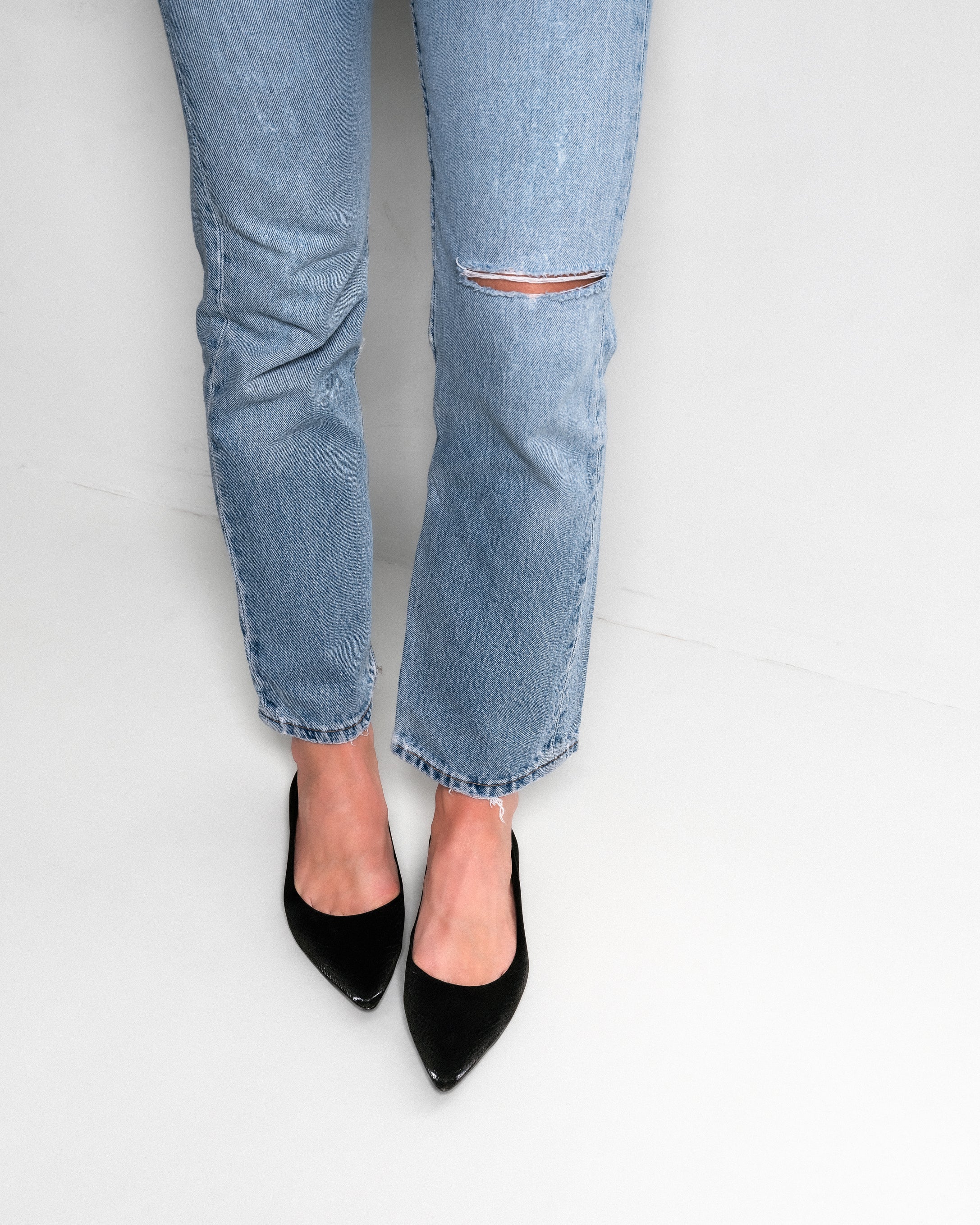 Light gold ballerina flats 10:30 am Running between offices made from recycled polyester by Bikkou