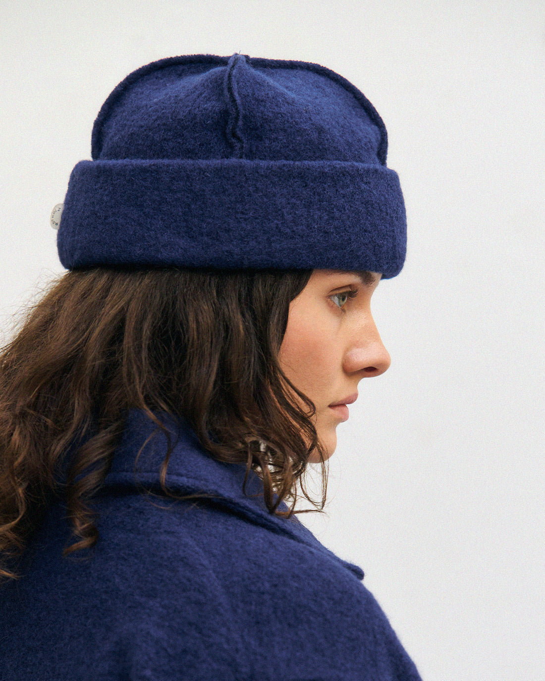 Blaue Wollmütze Toque aus Bio-Wolle von Rotholz