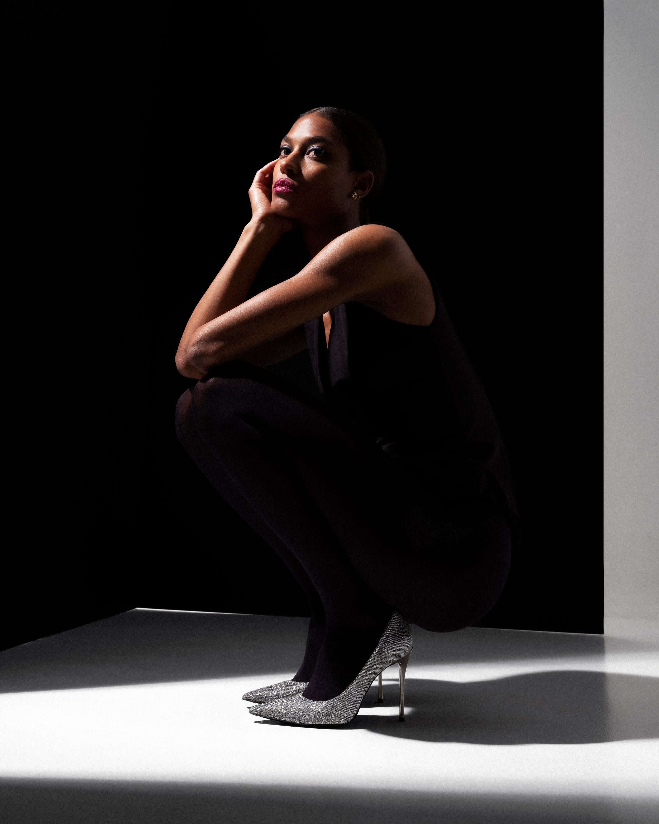 Grey glitter pumps 11:30 pm Friday night is cocktail night made from recycled materials by Bikkou