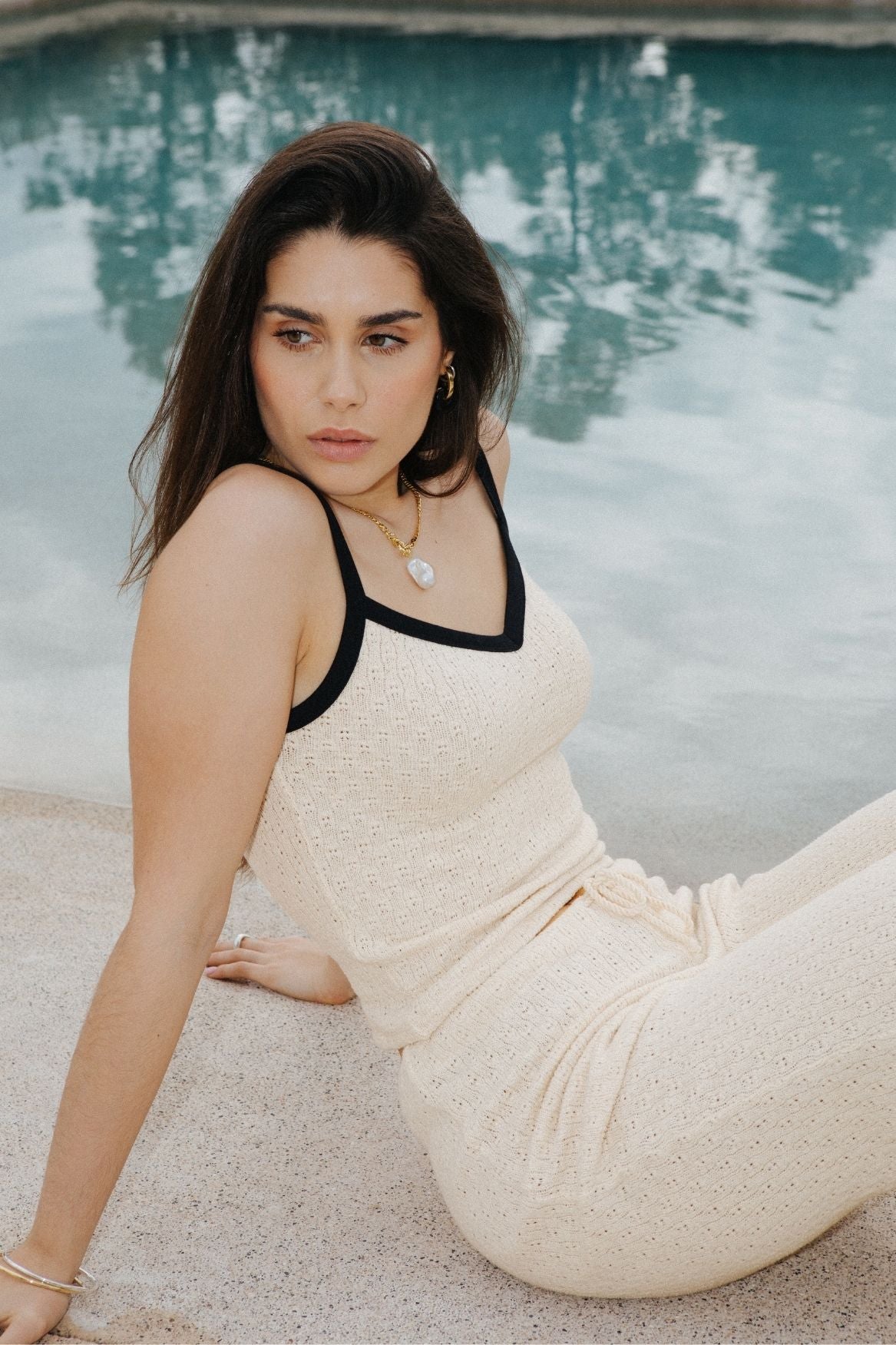 White Contrast top made from 100% organic cotton by Narah Soleigh