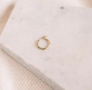 Single Mini Hoop ESSENTIALS earrings in gold by V Design Lab