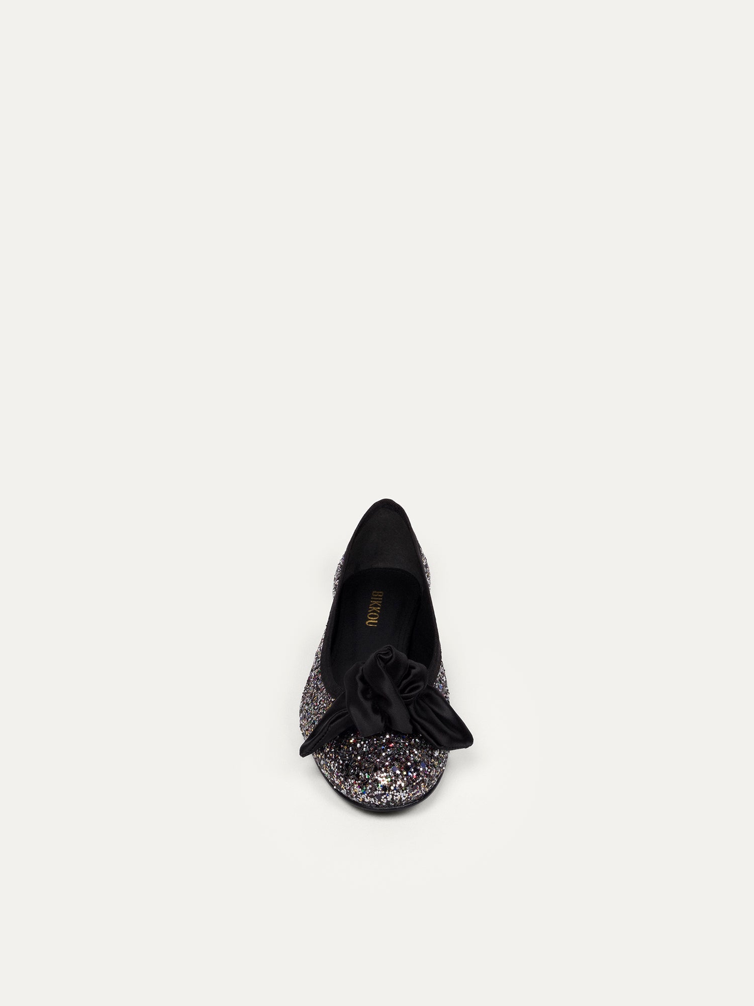 Black glitter ballerina flats 9:30 am Hearing in Court made from recycled glitter by Bikkou