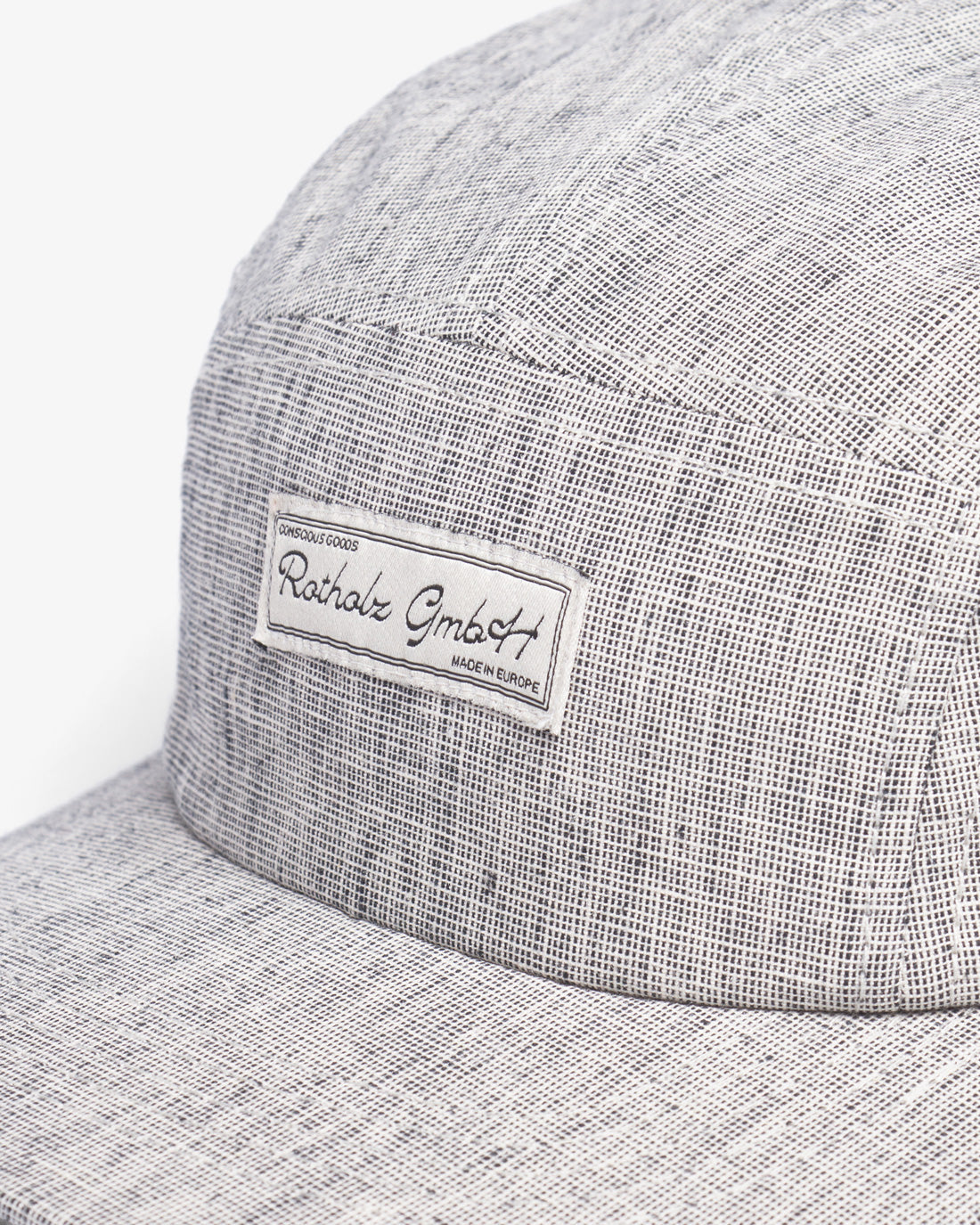 Graues Cap Logo 5 Panel aus 100% Bio-Baumwolle von Rotholz