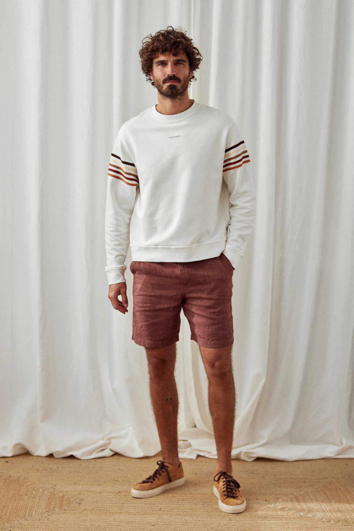 Pull PARSEVAL blanc en coton biologique de TWOTHIRDS