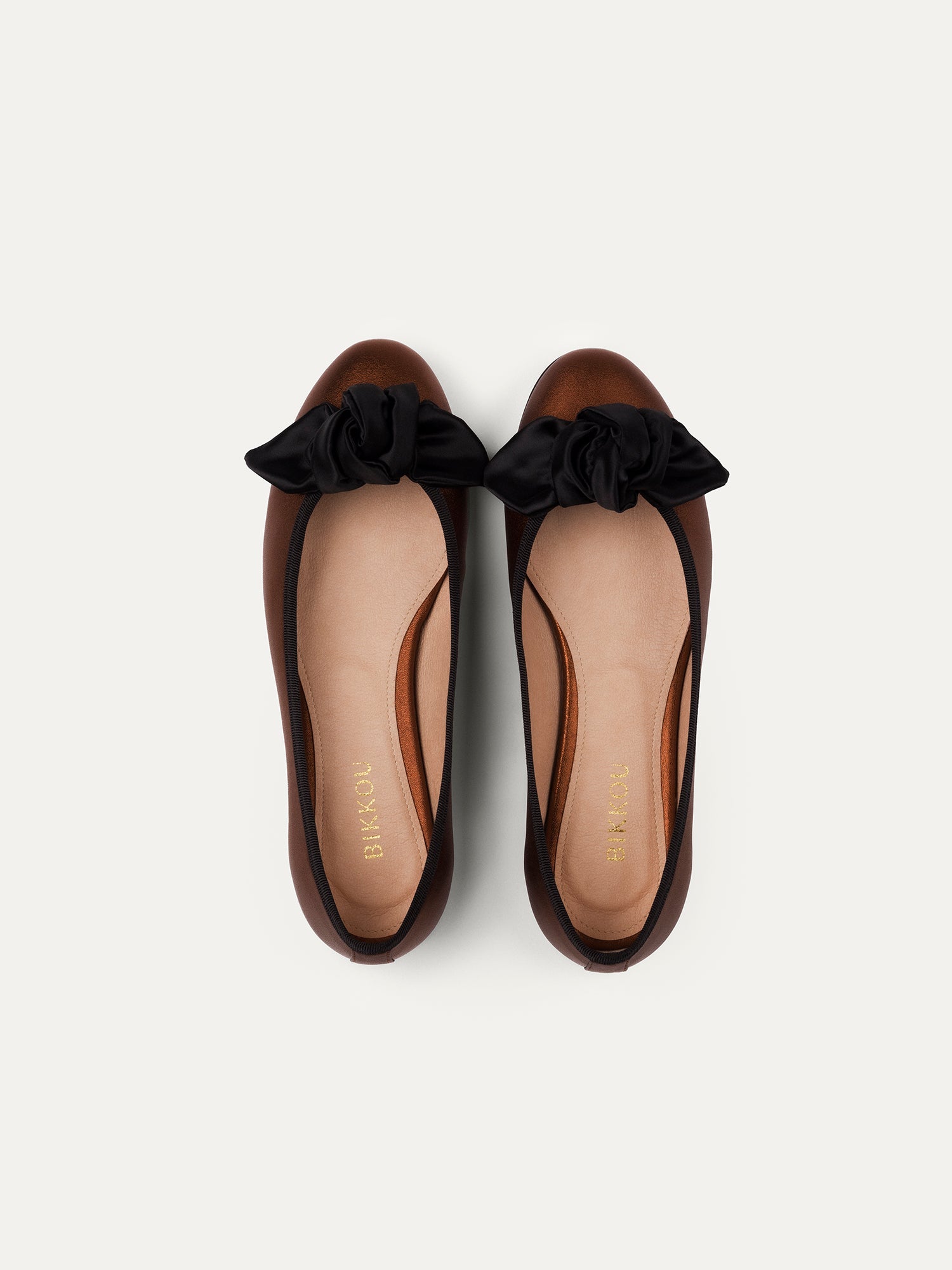 Bikkou 9:30AM Hearing in Court bronze vegan ballerina top view