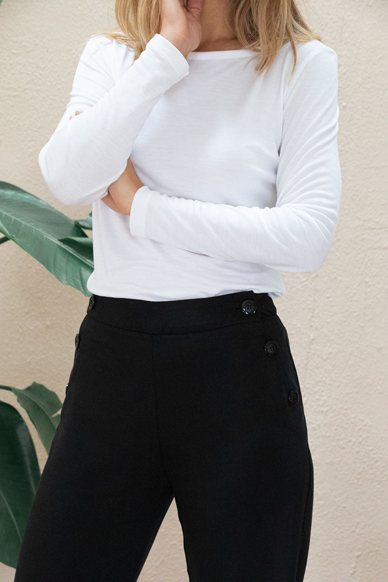 Pantalon Tamier noir en Tencel d'Avani