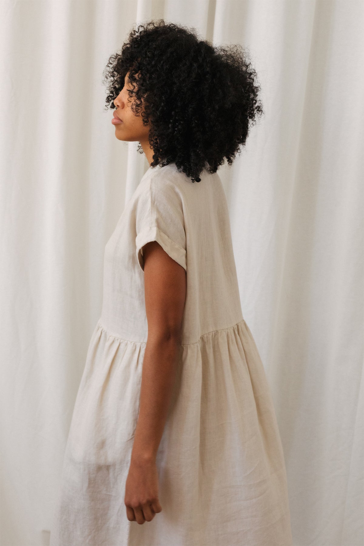 Leinenkleid WIESE in beige von TWOTHIRDS