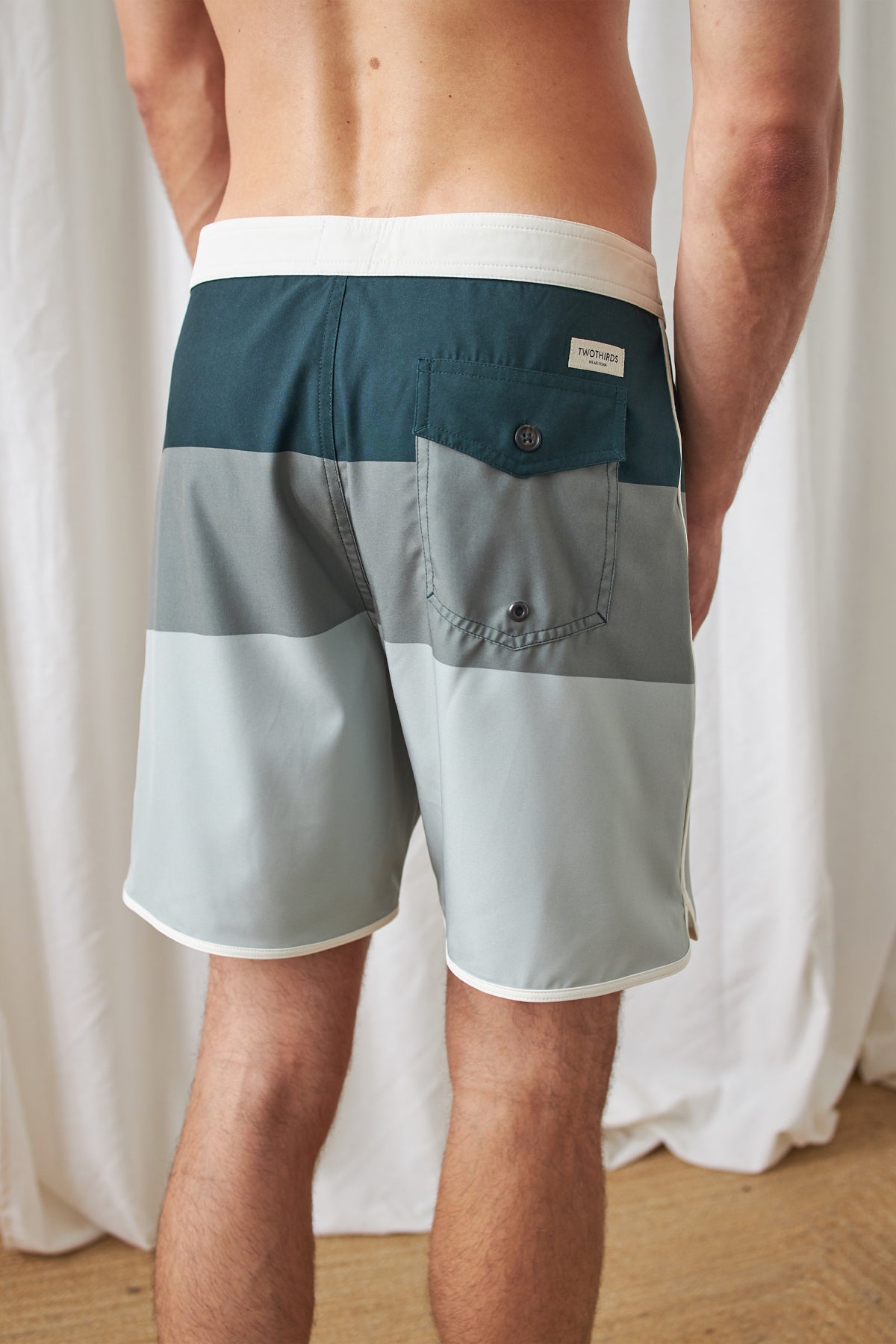 OUEN striped swim shorts made of recycled polyester by TWOTHIRDS