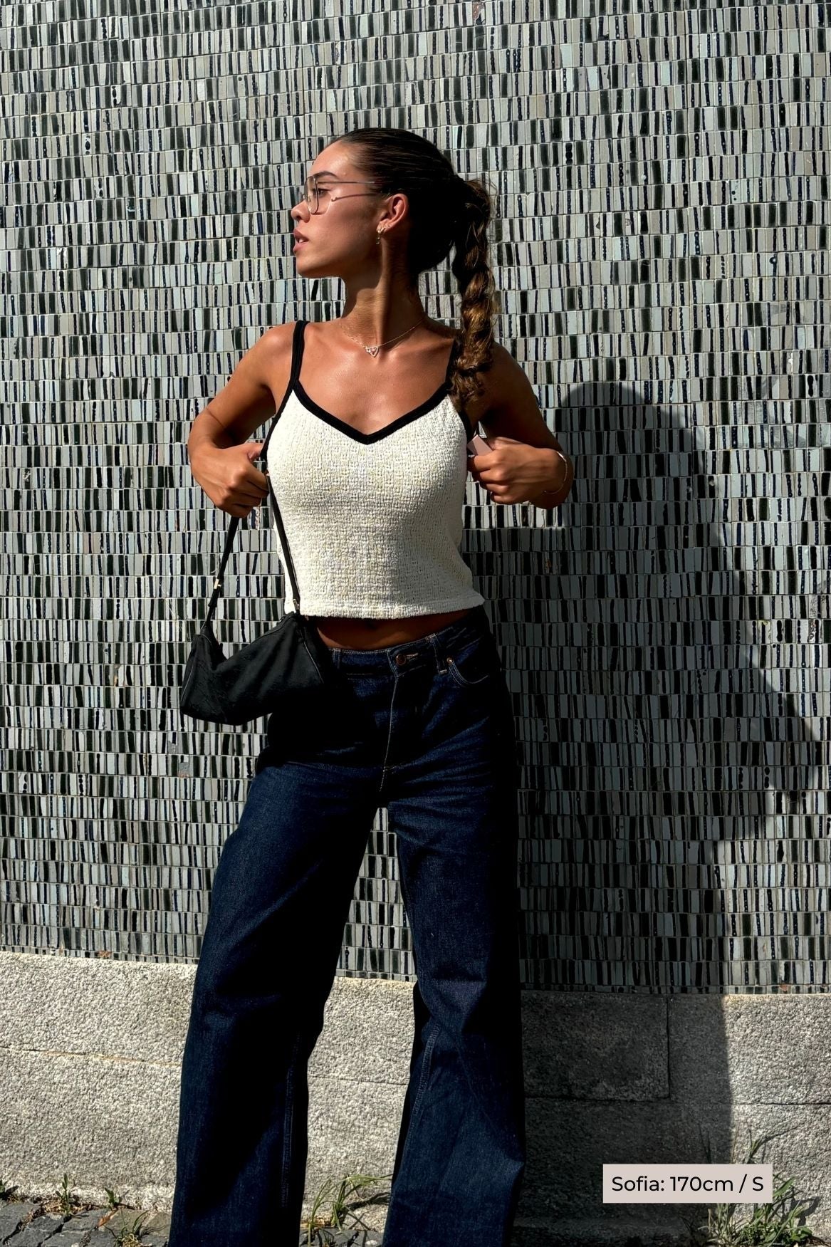 Weisses Top Contrast aus 100% Bio-Baumwolle von Narah Soleigh