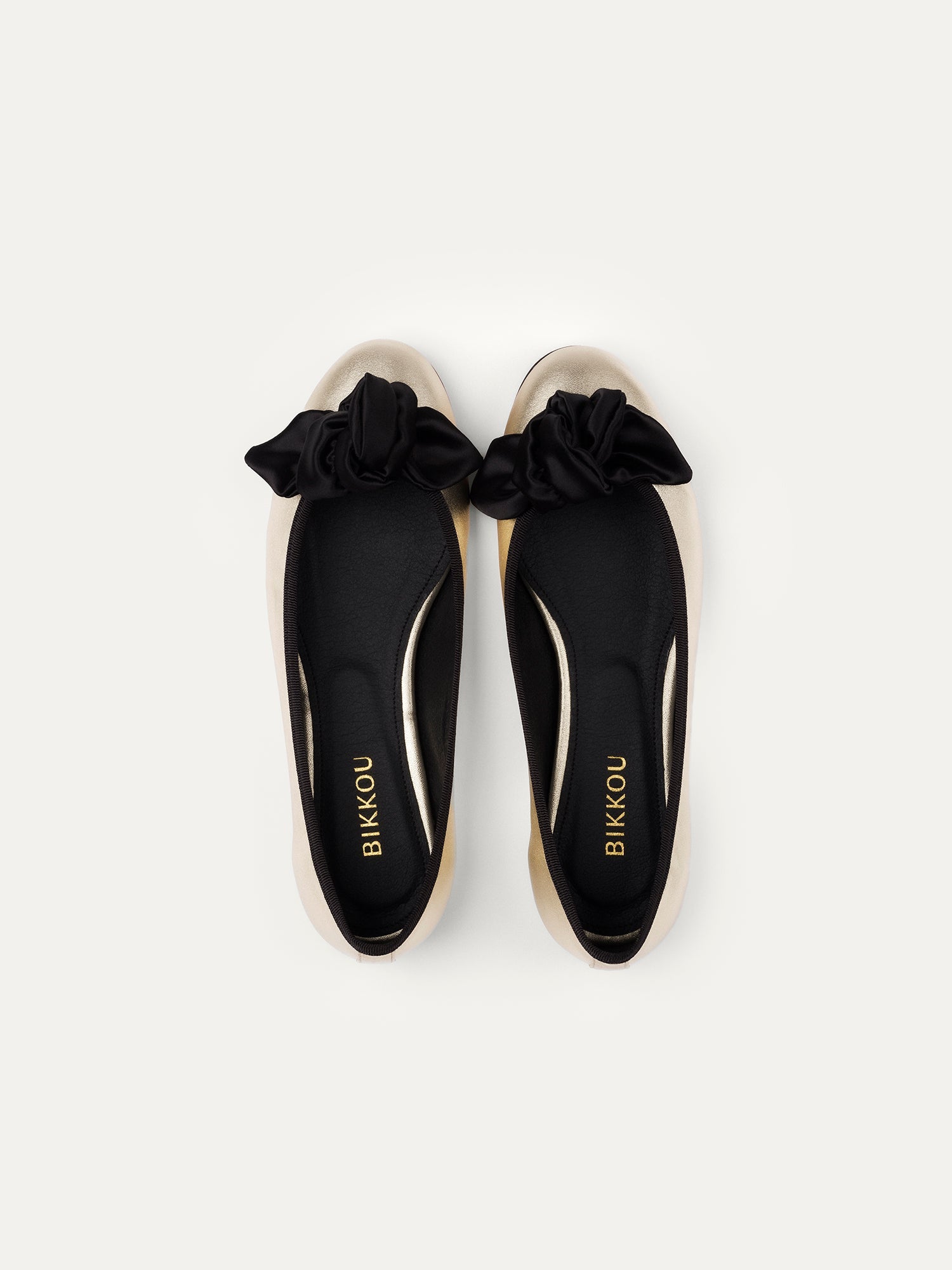 Gold-black ballerina flats 9:30 am Hearing in Court made from recycled polyester by Bikkou