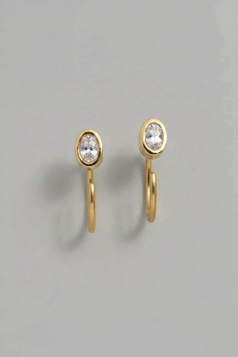 Zirconia ESSENTIALS earrings in gold by V Design Lab