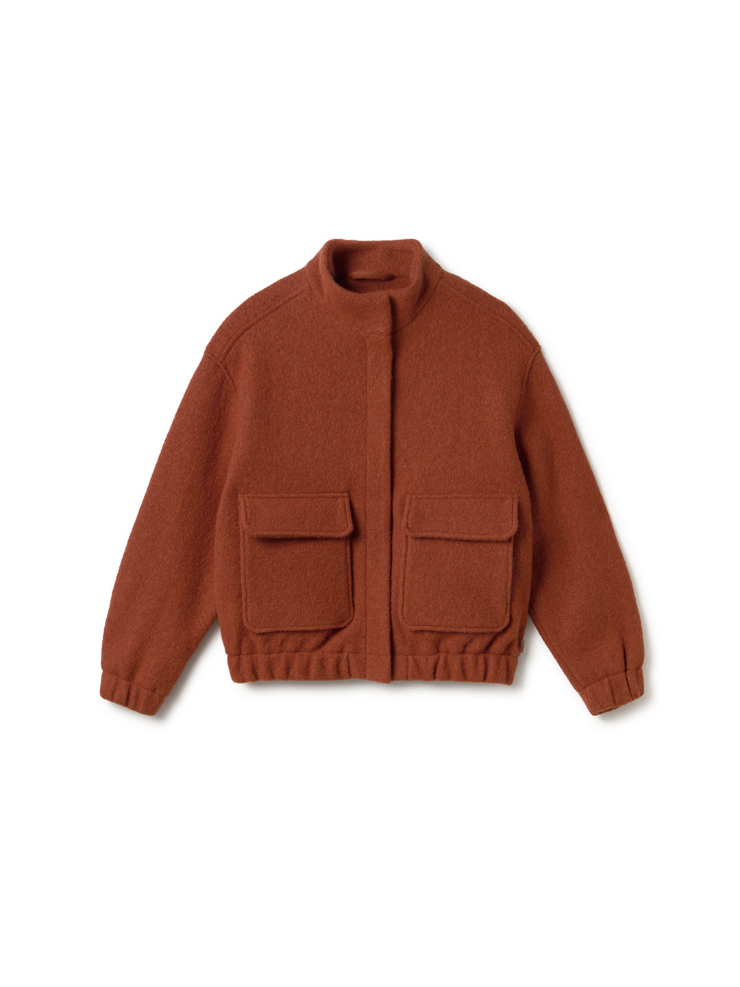 Veste Bushmill orange en laine feutrée par TWOTHIRDS