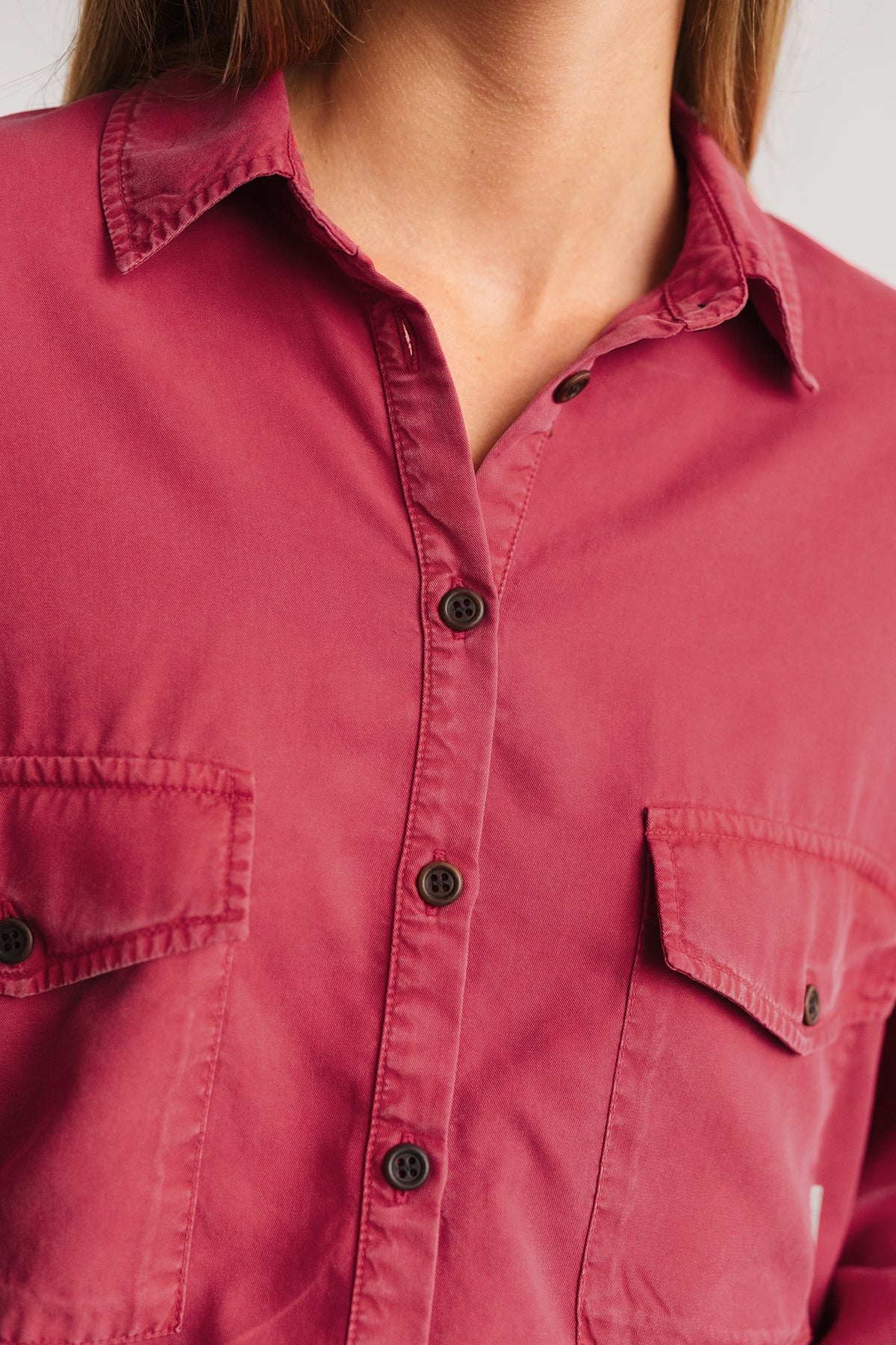 Bluse Hamushin in washed fuchsia aus Tencel™ von TWOTHIRDS