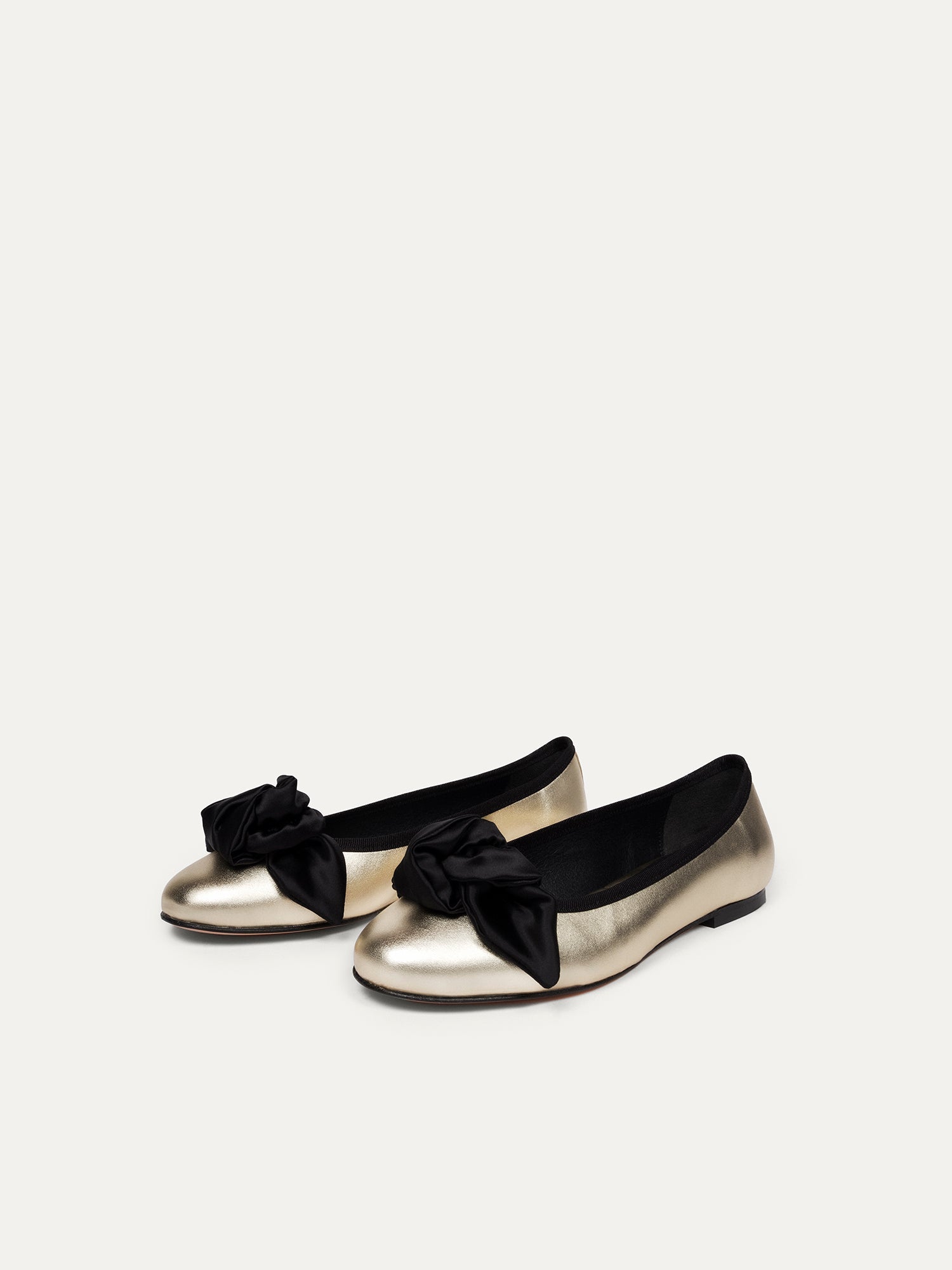 Gold-black ballerina flats 9:30 am Hearing in Court made from recycled polyester by Bikkou