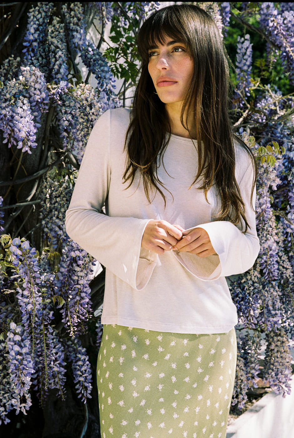 Weisses Langarmshirt Abelia aus Tencel und Merinowolle von Avani