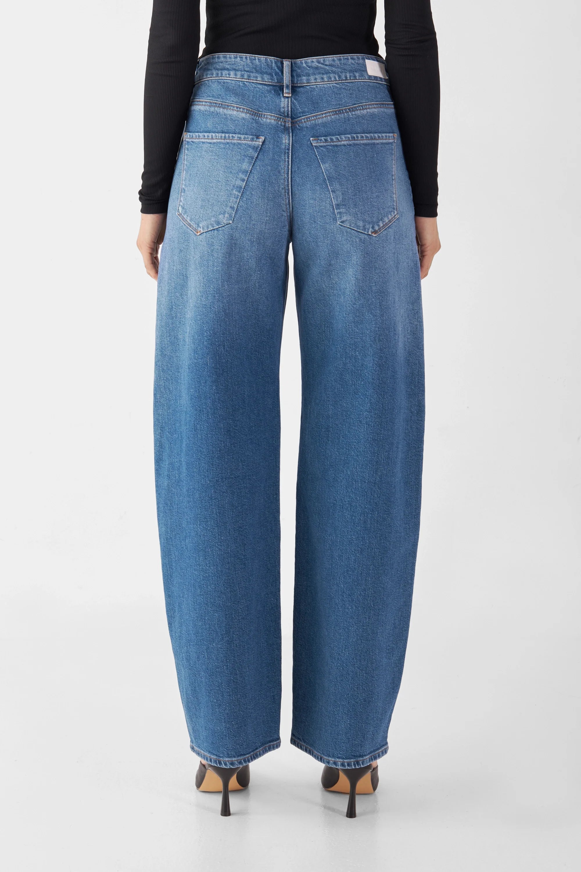 Blue ASH Barrel Leg jeans made from organic cotton by Dawn Denim
