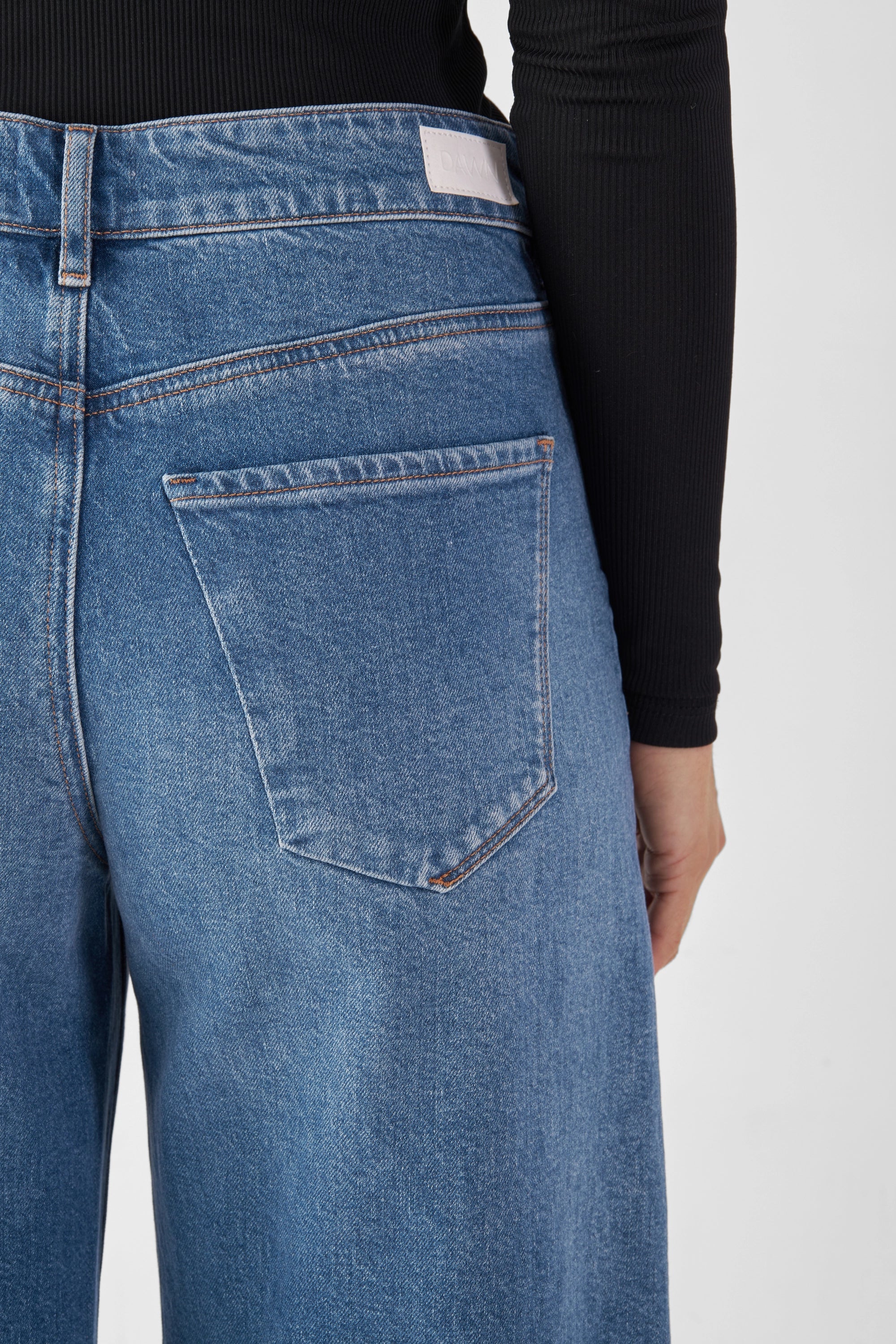 Blue ASH Barrel Leg jeans made from organic cotton by Dawn Denim
