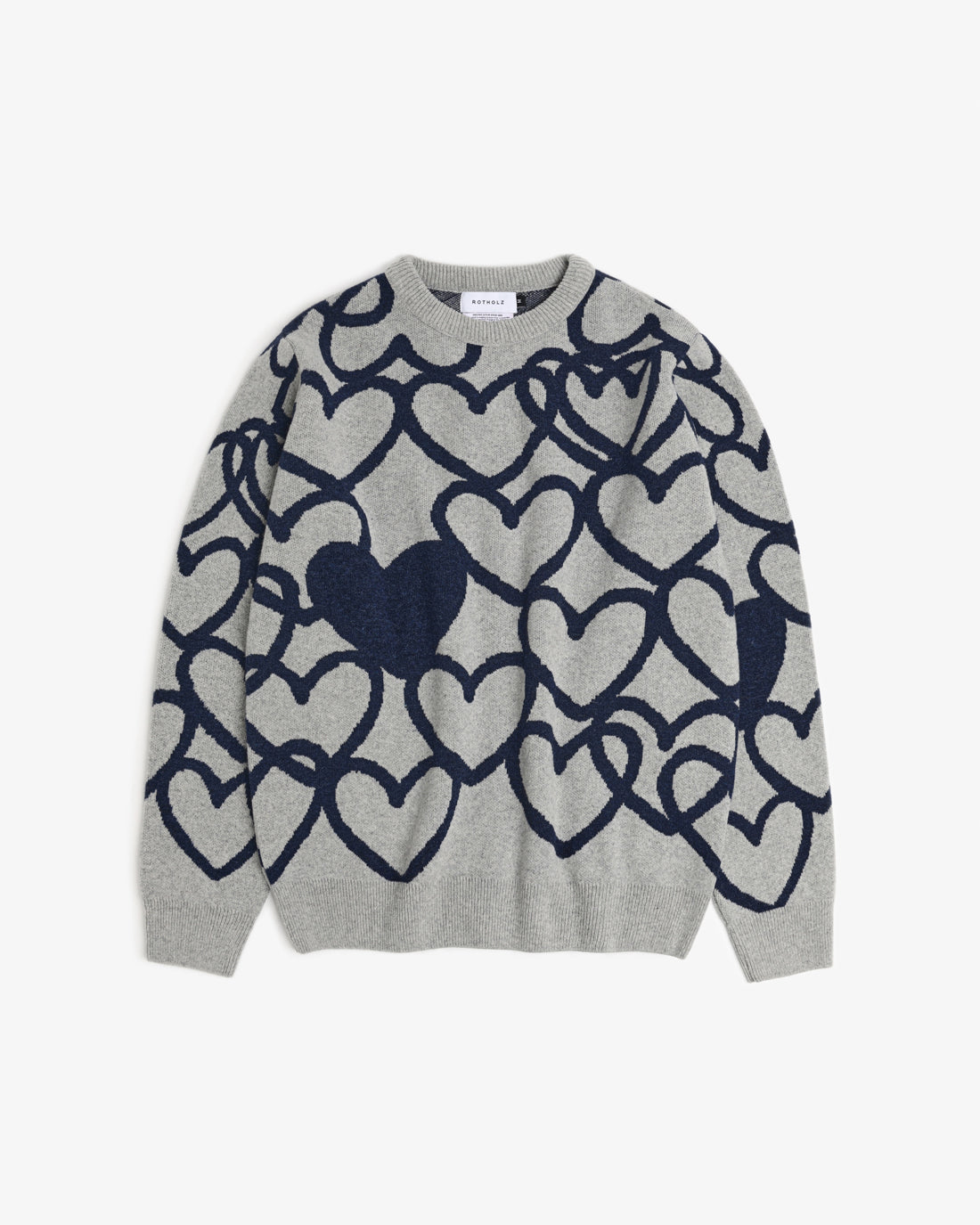 Hellgrauer Strick-Pullover Affection aus recycelter Wolle von Rotholz