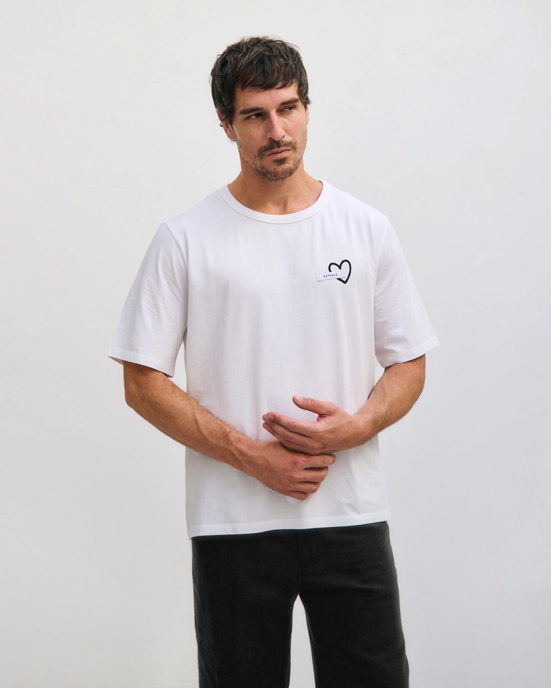 Weisses T-Shirt Affection aus 100% Bio-Baumwolle von Rotholz