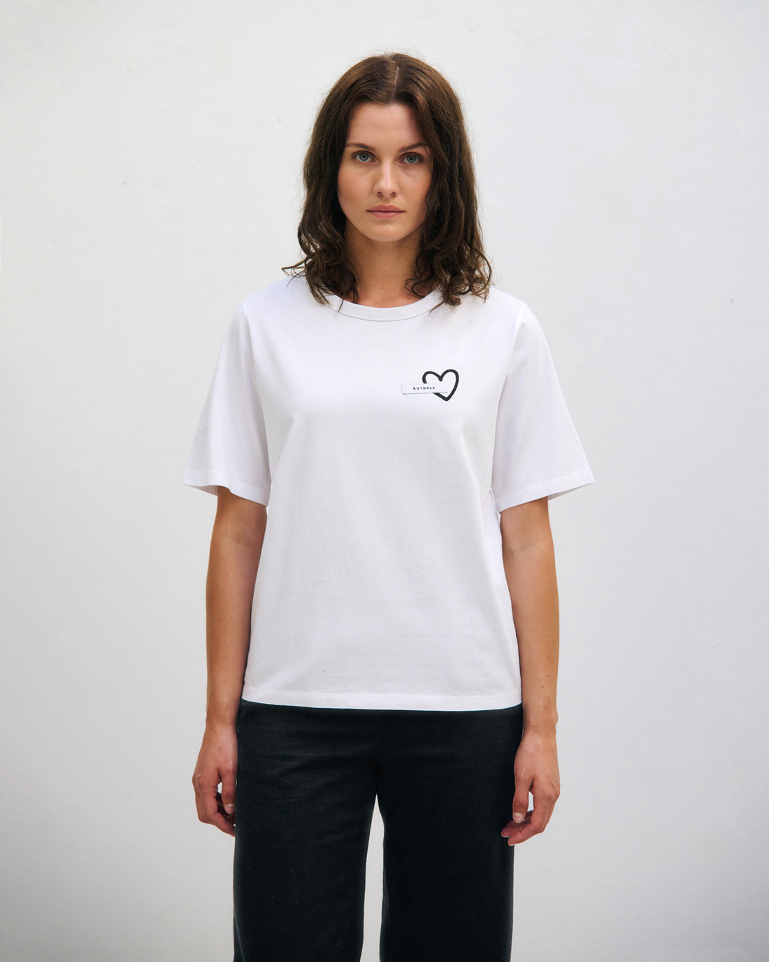 Weisses T-Shirt Affection aus 100% Bio-Baumwolle von Rotholz