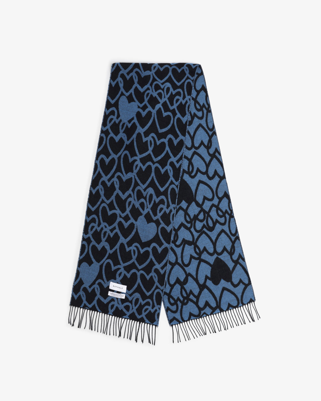Blauer Schal Affection aus 100% Merinowolle von Rotholz