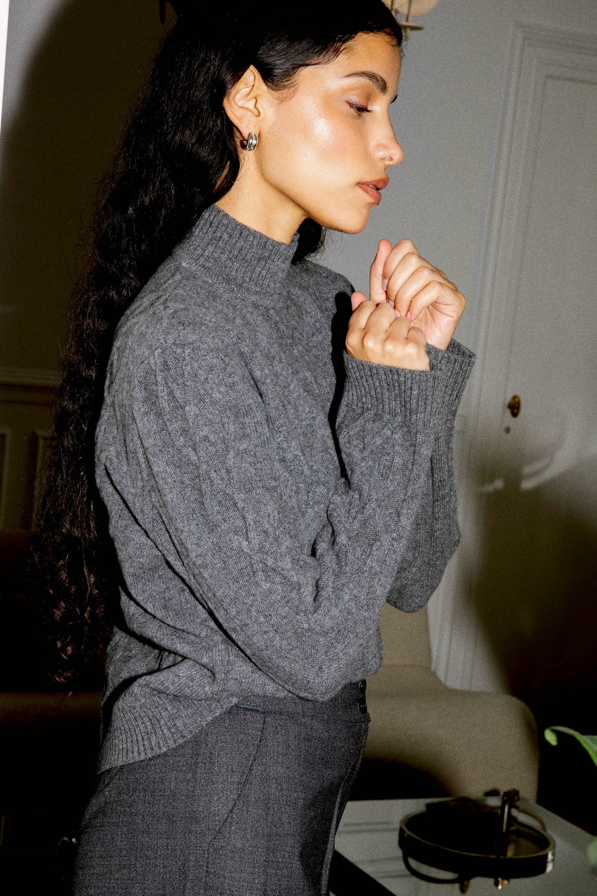 Grauer Pullover Hosta aus 100% Merinowolle von Avani
