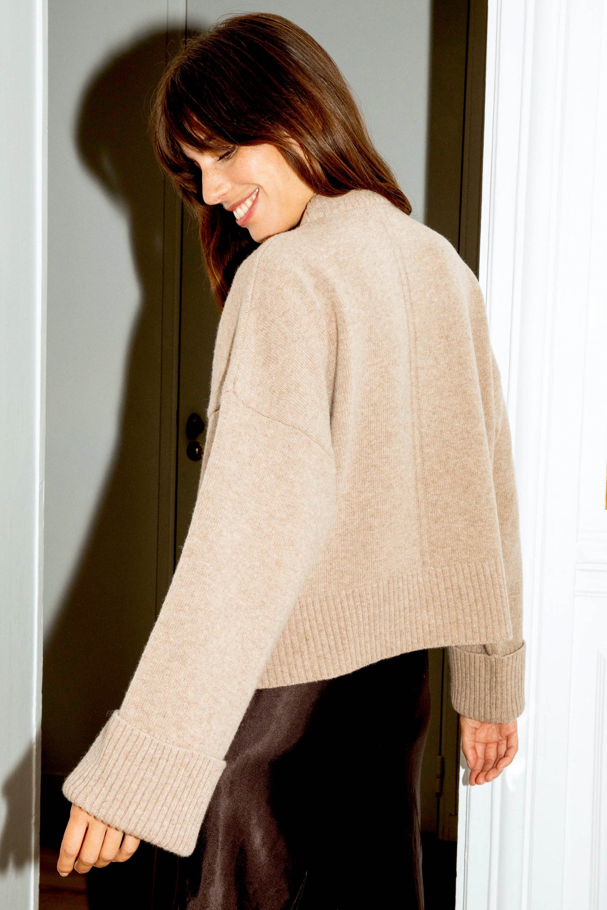 Beiger Pullover Zamia aus 100% Merinowolle von Avani