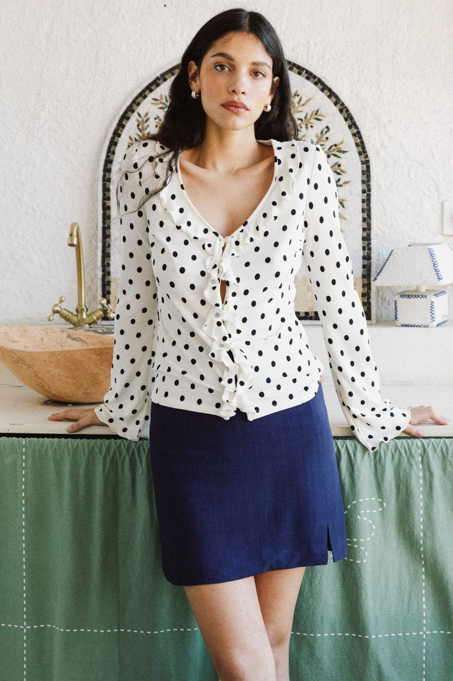 Blouse Pivoine blanche en viscose Ecovero d'Avani