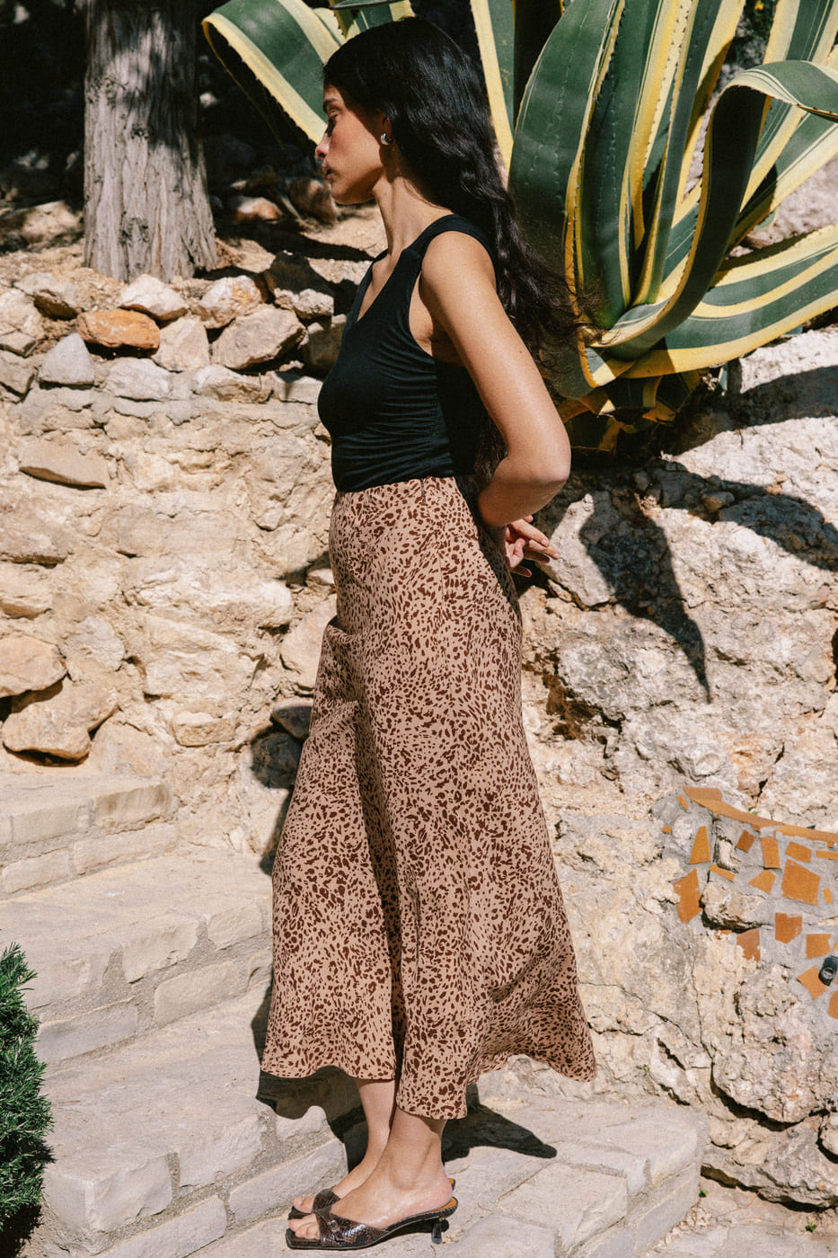 Jupe léopard Iris en 100% viscose par Avani