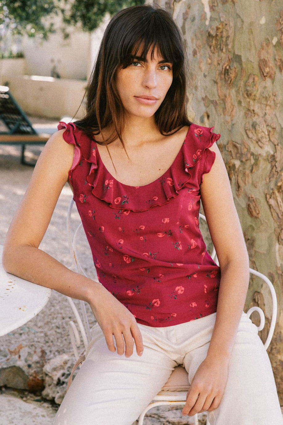 Rotes Top Capucine aus 100% FSC-Viskose von Avani