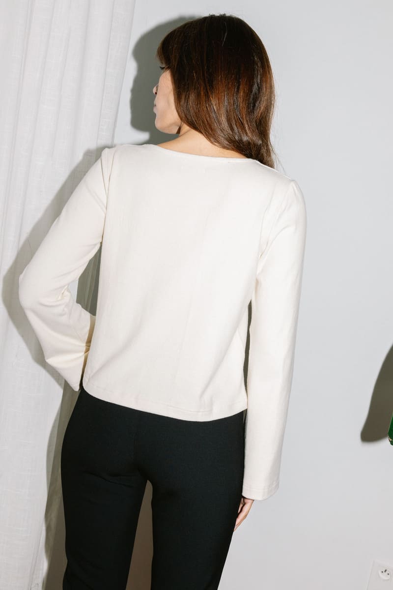Weisse Strickjacke Henné aus Modal von Avani