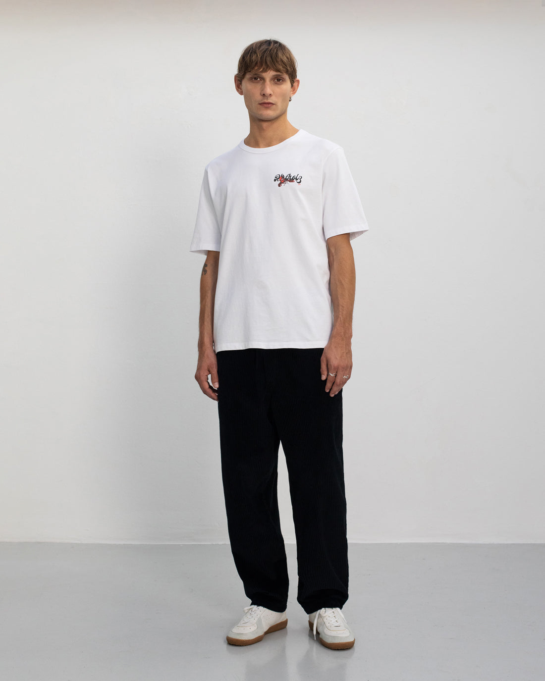 T-shirt blanc avec logo homard en coton 100 % biologique de Rotholz
