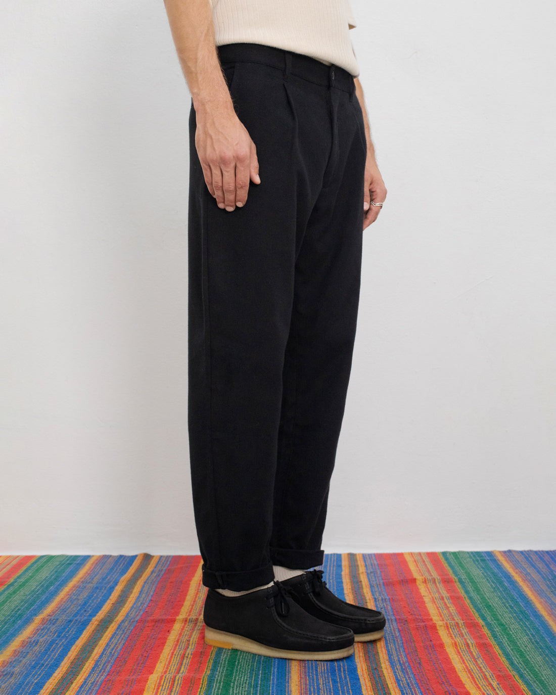 Schwarze Flanell Hose aus 100% Bio-Baumwolle von Rotholz