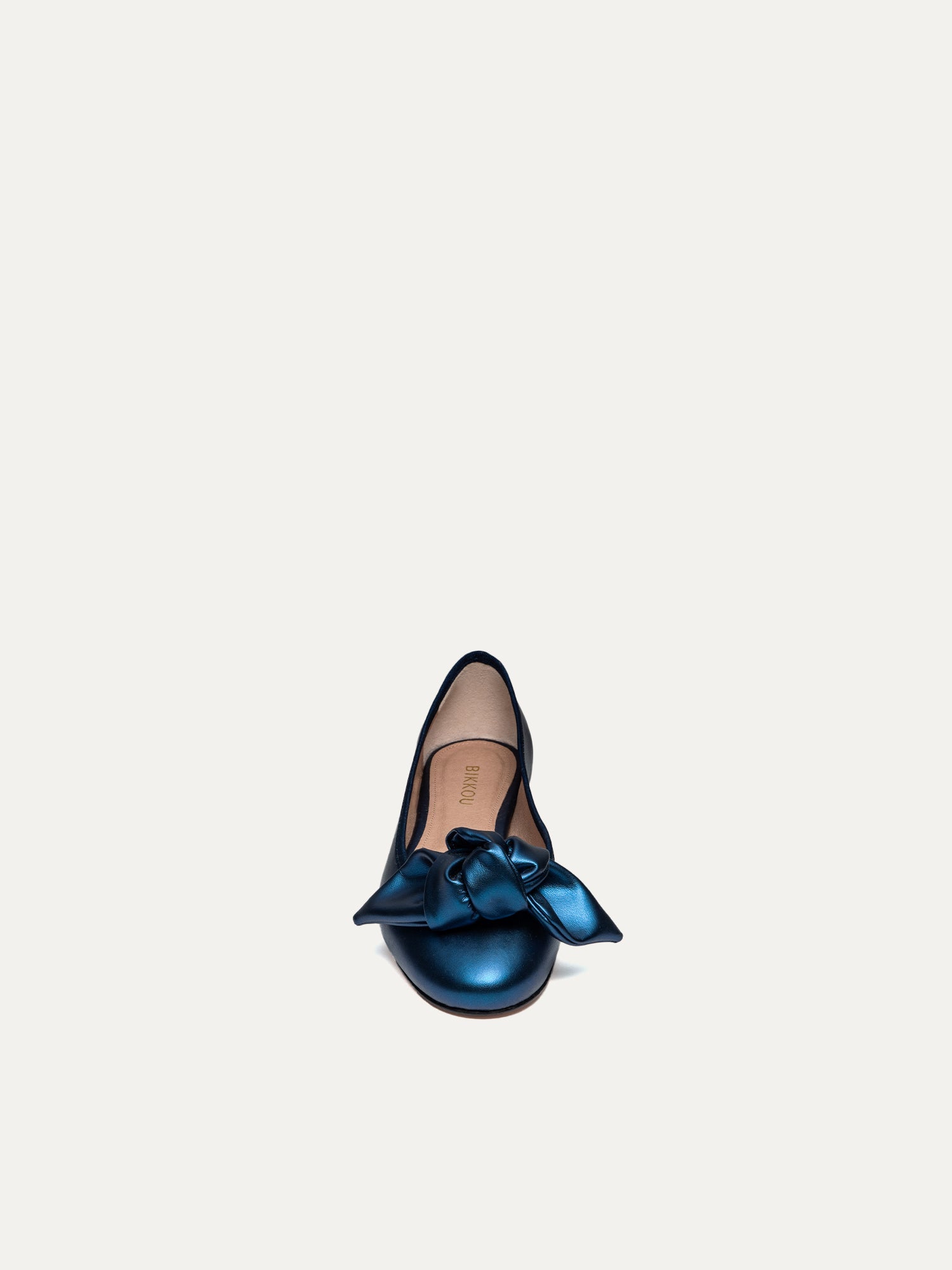 Bikkou 9:30AM Hearing in Court midnight blue vegan ballerina front view